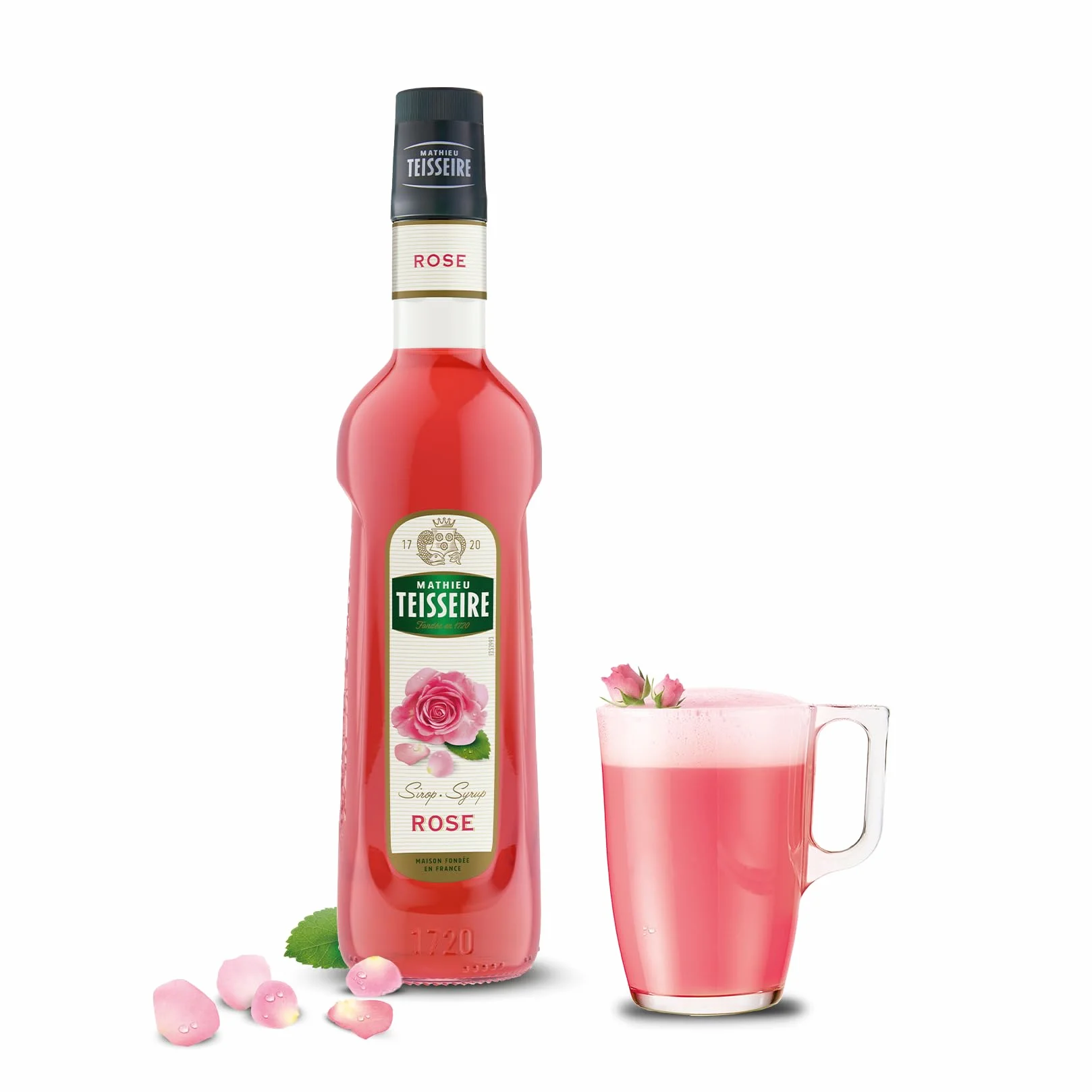 Mathieu Teisseire - Assortiment de Sirop de Rose et de Sirop d'Hibiscus pour boissons rafraichissantes et cocktails 2x70cl