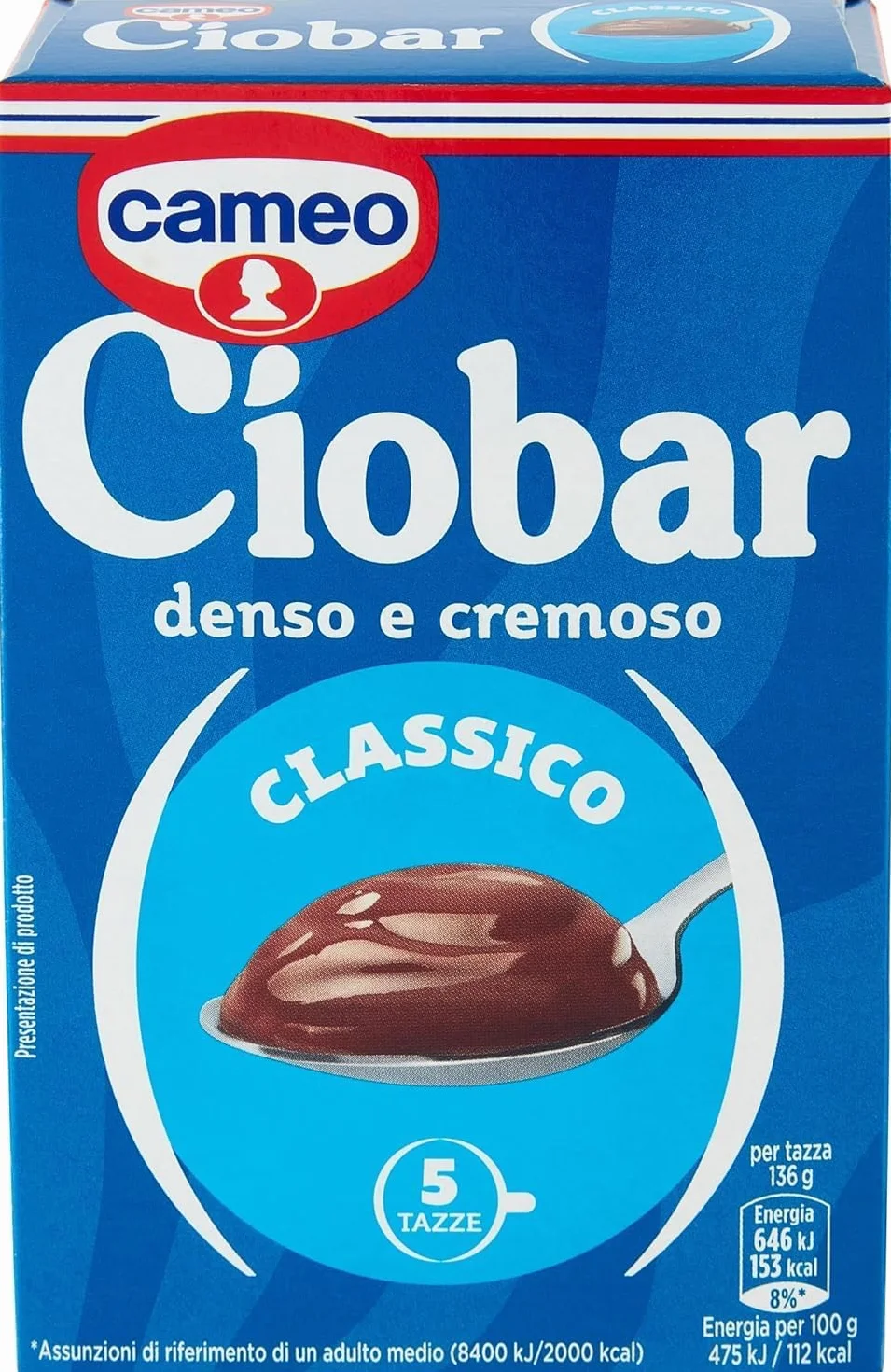 Italian Gourmet Ciobar Classico Chocolat Cameo – Chocolat Chaud Épais & Crémeux, Préparation en Poudre pour Boisson Cacao, Lot de 6 x 125 g (750 g) + Italian Gourmet Polpa