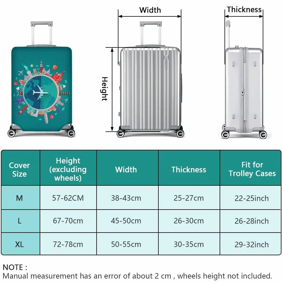 Flintronic Housse Valise Élastique, Housses de Bagages Cover, Réutilisable avec Sangle