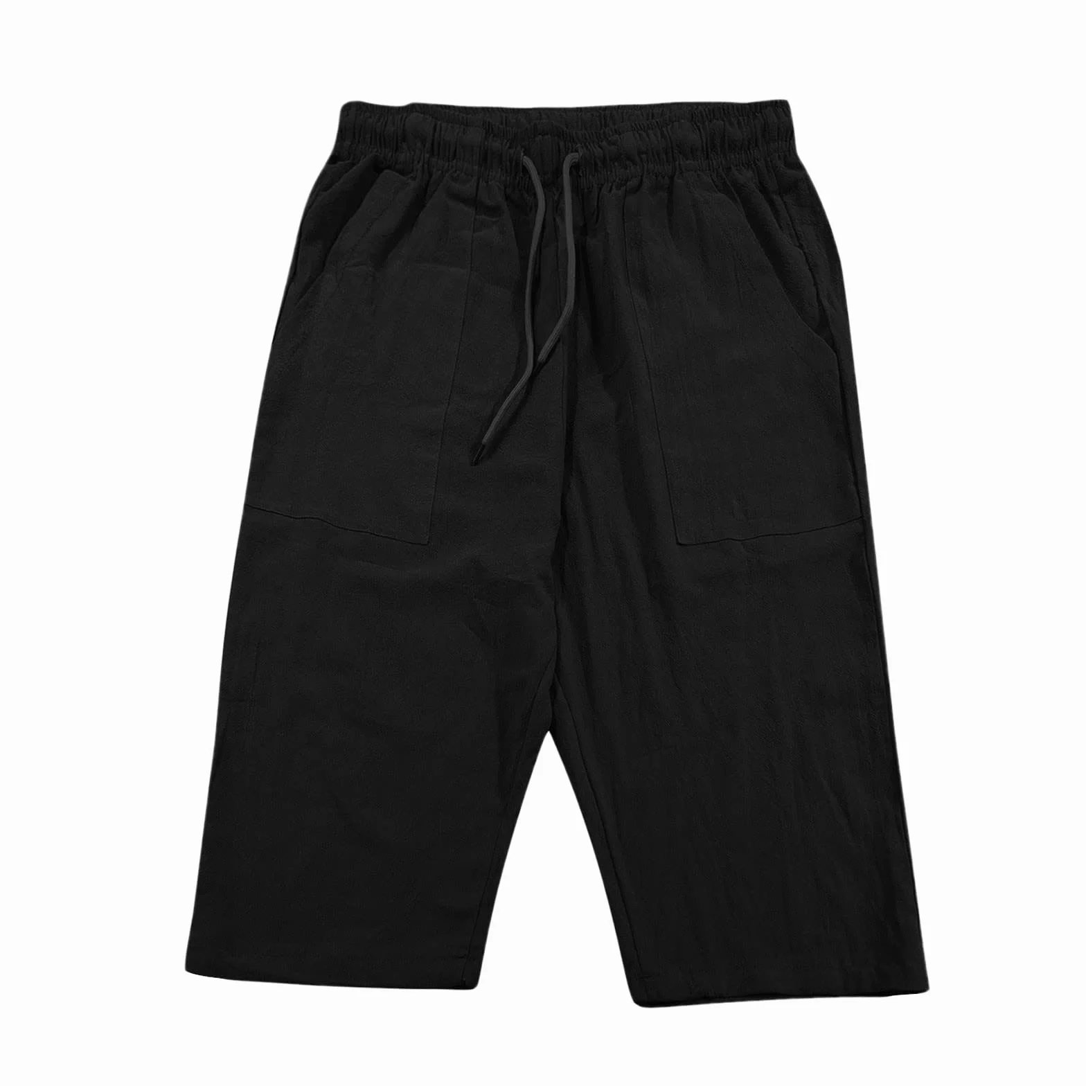 Pantacourt Homme Lin Shorts Bermudas Sport Coton 3/4 Taille Elastique