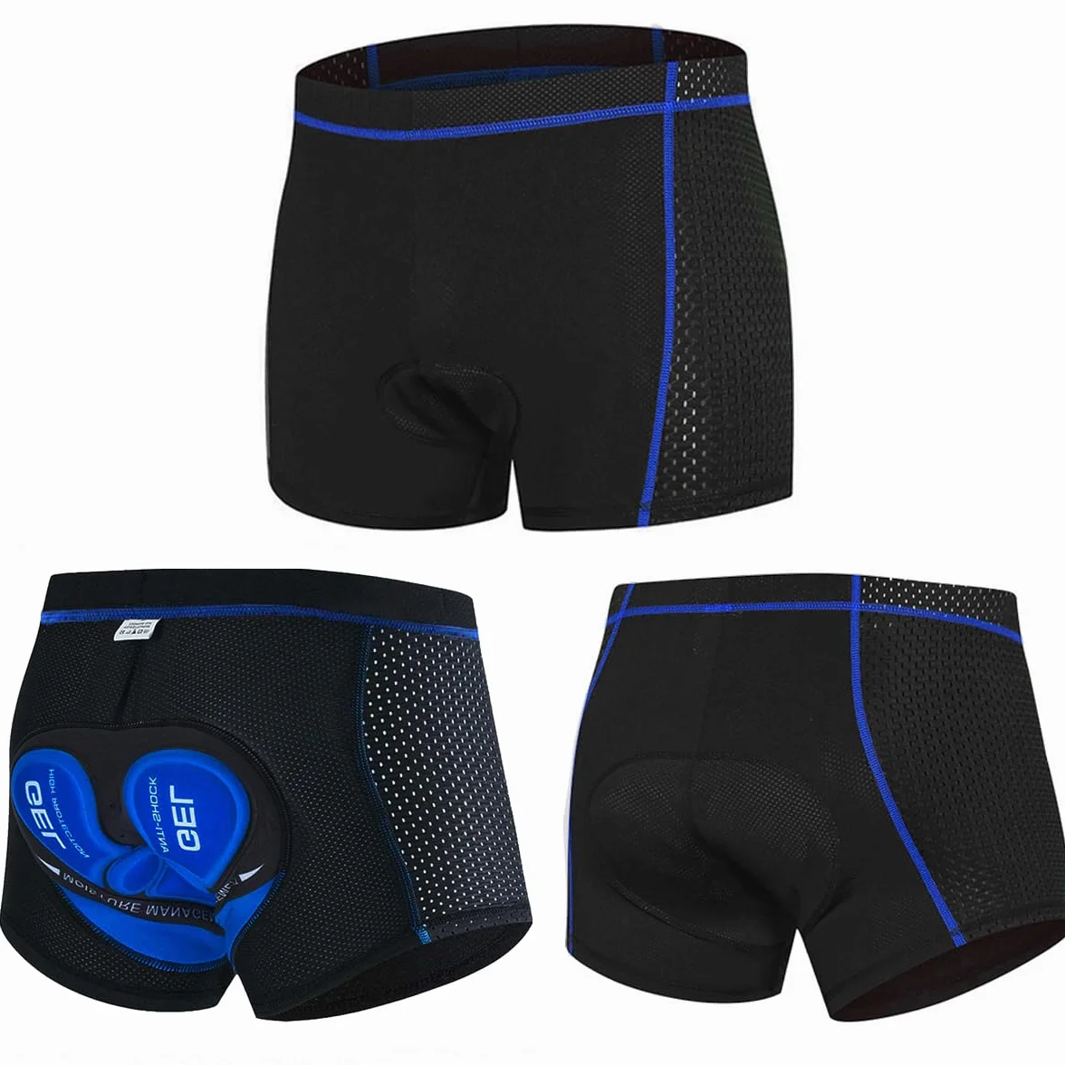 NuCamper Cuissard de Cyclisme Homme rembourré élastique 5D Gel Coussinet résistant aux Chocs Séchage Rapide