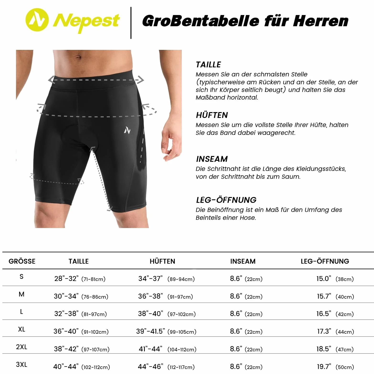 Short de Cyclisme pour Homme Rembourré 4D Respirant avec Poche Extensible