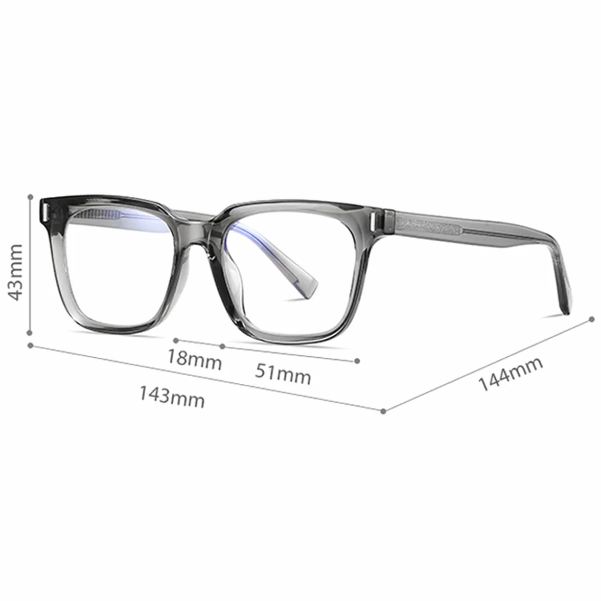 Lunettes de lumière bleue monture TR90 carrées