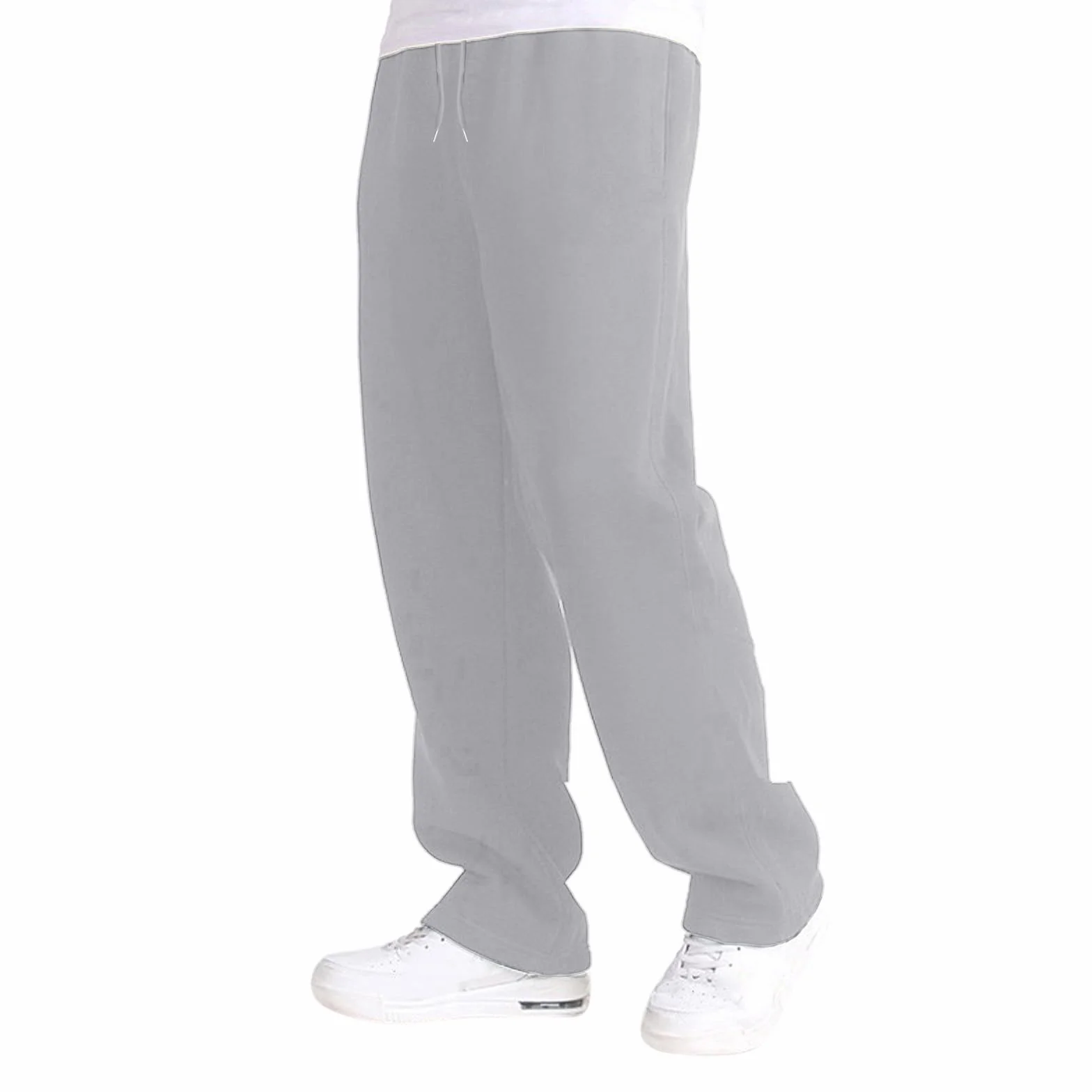 Jogging Homme Pantalon Baggy Large Cargo Ample Taille Élastique Coupe Droite Sport Gris
