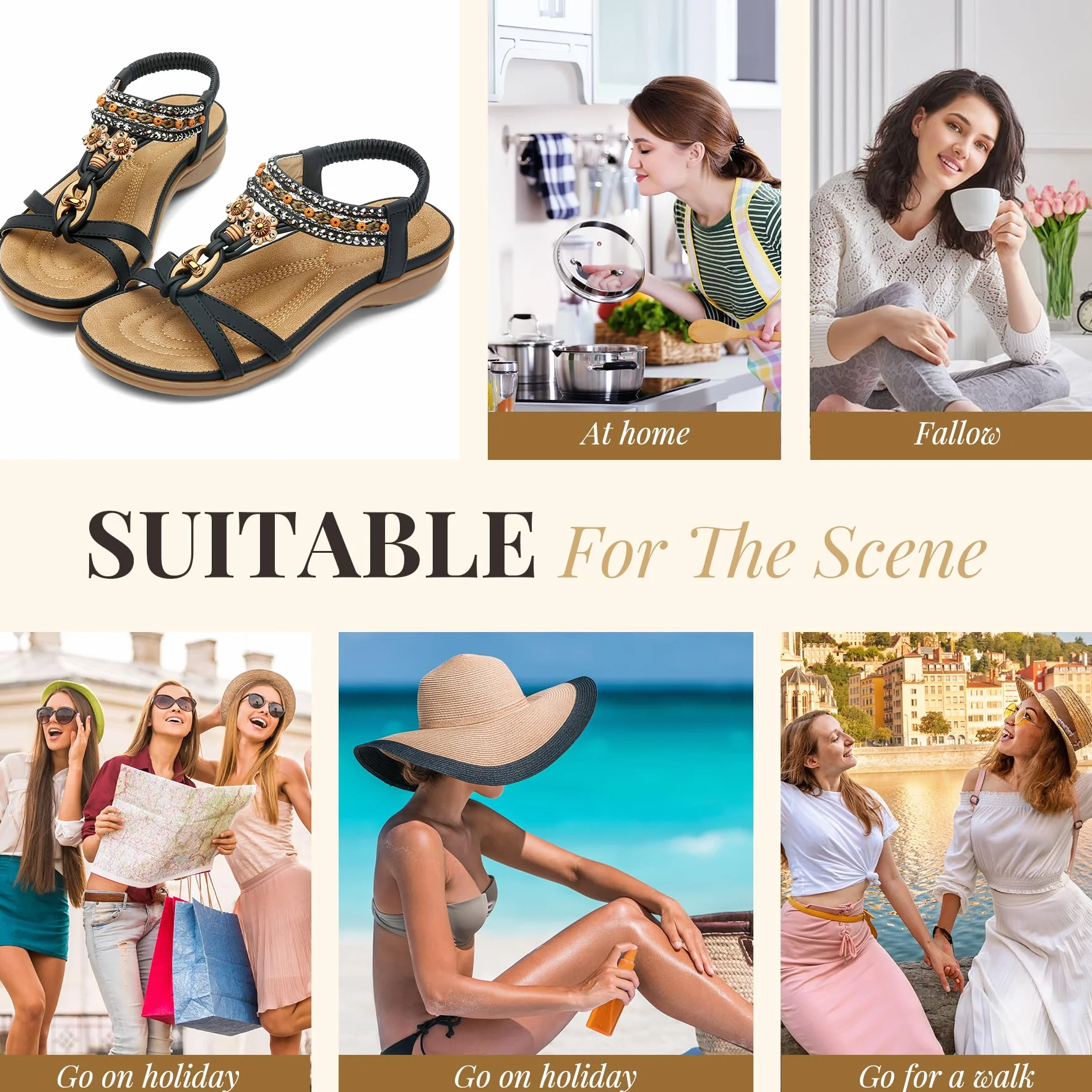 Littleplum Sandales Plats Femme Été Tong Plage Claquettes