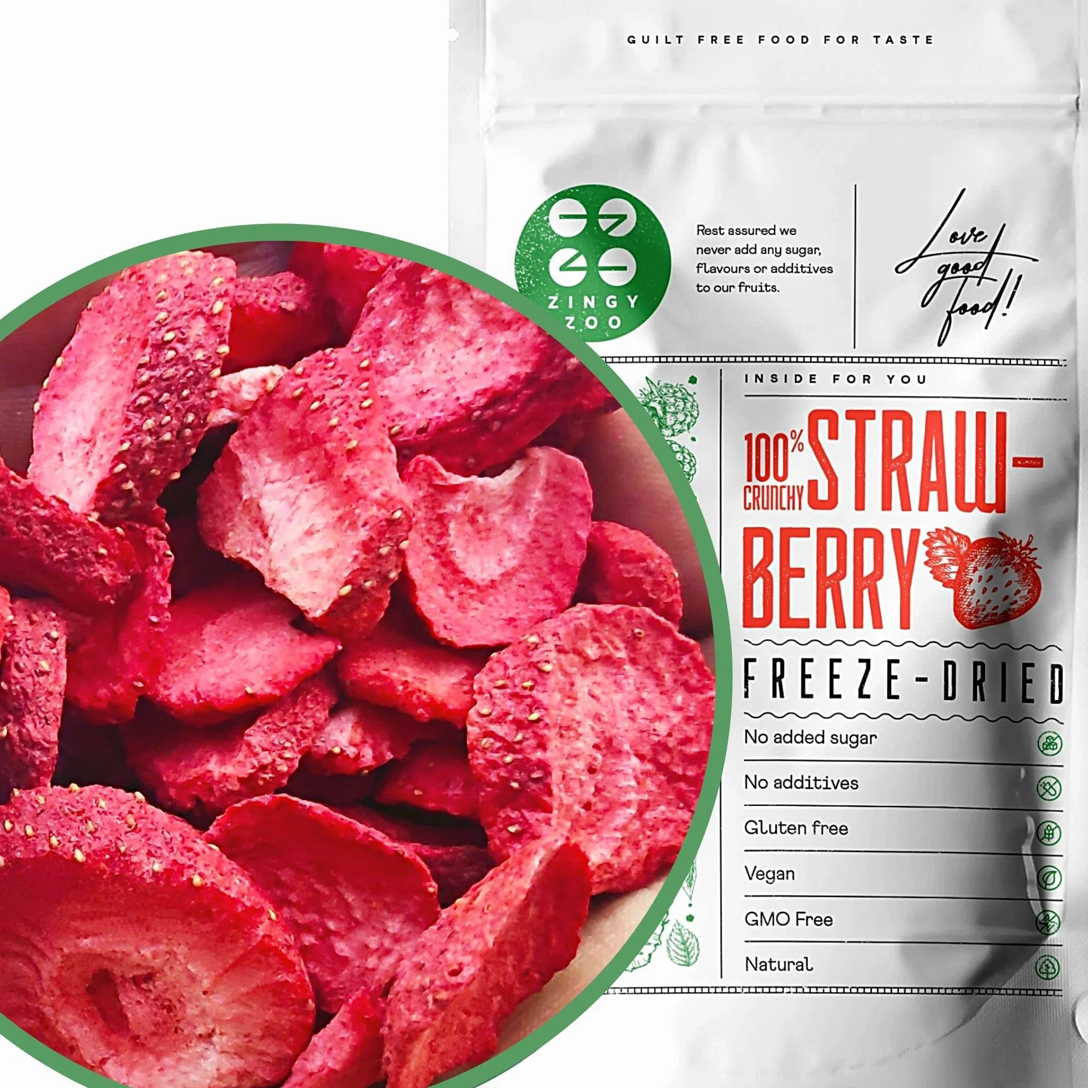 Fraises Fruits Frais Lyophilisée | Naturel Fraise Sechee Freeze Dried Fruit | Fruits Seche Lyophilisateur | Faire un Mélange de Fruits Secs Framboises et Fraise | Gefriergetrocknete Erdbeere (90g)
