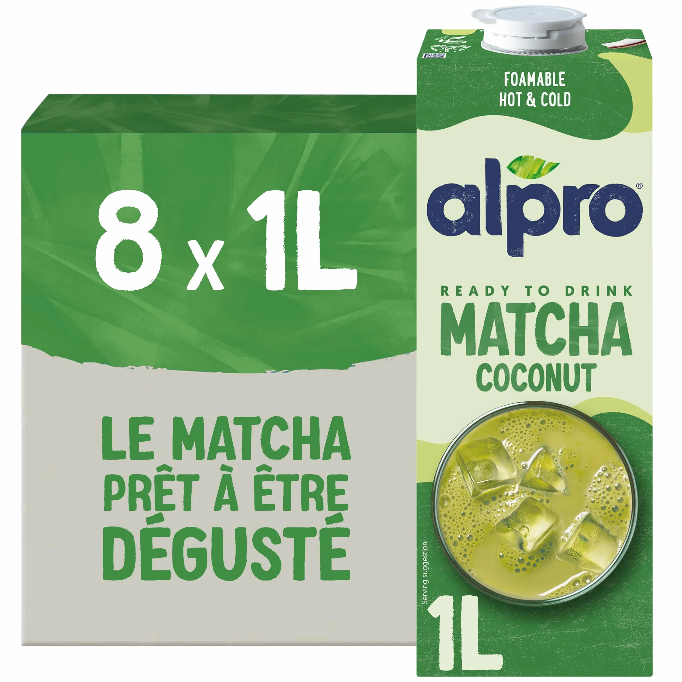Alpro - Boisson Végétale - Matcha Coco - 1L - Lot de 8x1L