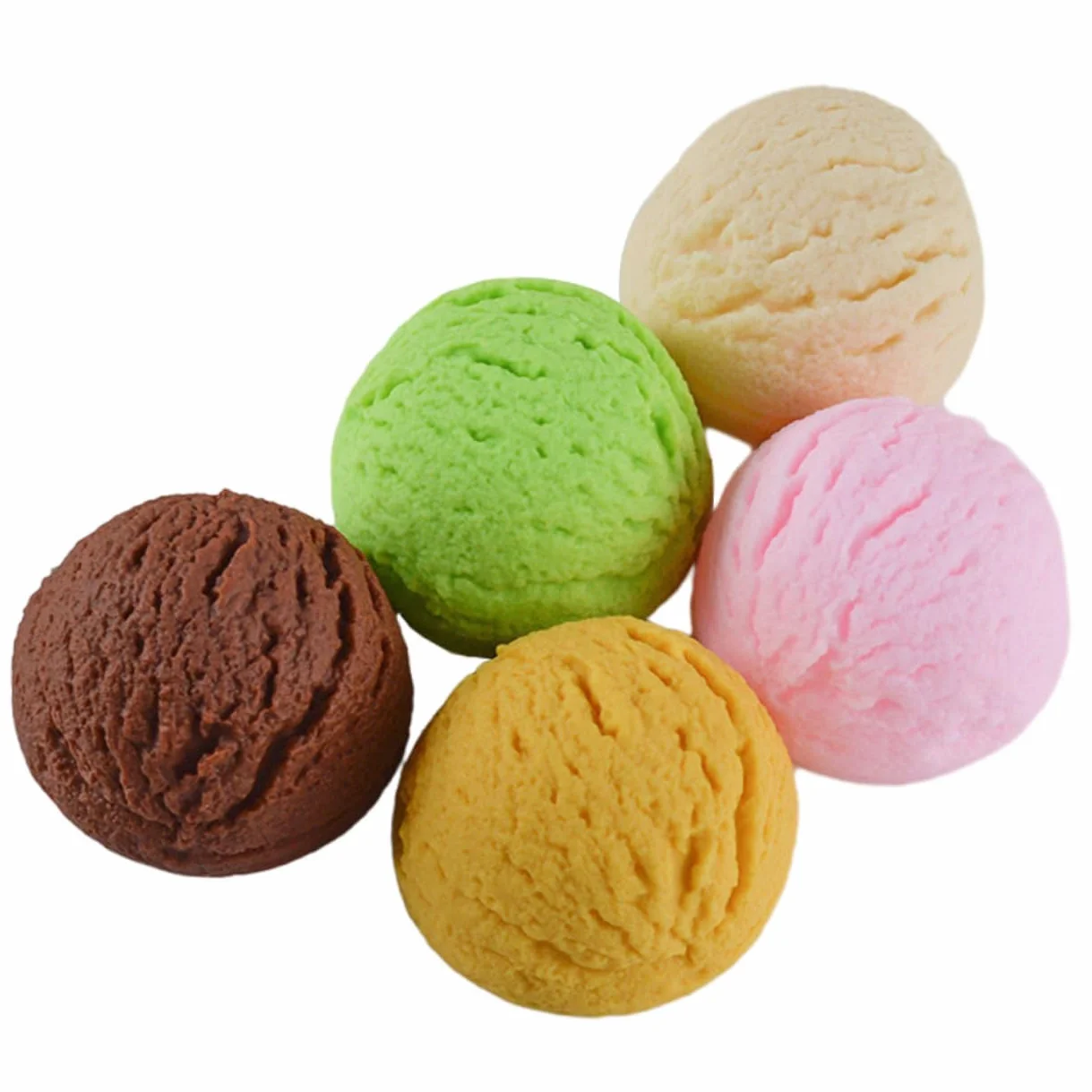 Boules De Crème Glacée Réalistes 5 Pièces Accessoires De Crème Glacée Décoratifs Pour Vitrine Modèles De Fausses Glaces Pour Présentation Et Photographie