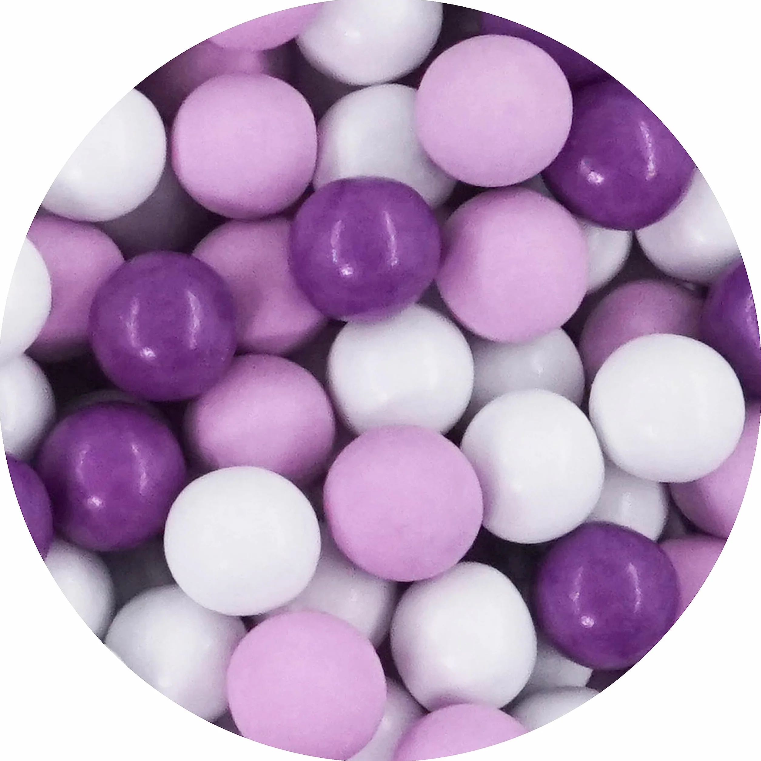 EinsSein 1kg Chocolat Dragees perles mariage Mix petit blanc-lilas-violet brillant 1 cm dragées baptême communion