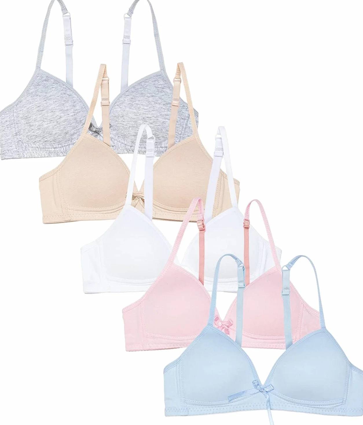 Soutien-Gorge Basique en Coton sans Armatures pour Fille, Bretelles Réglables, Bonnet A