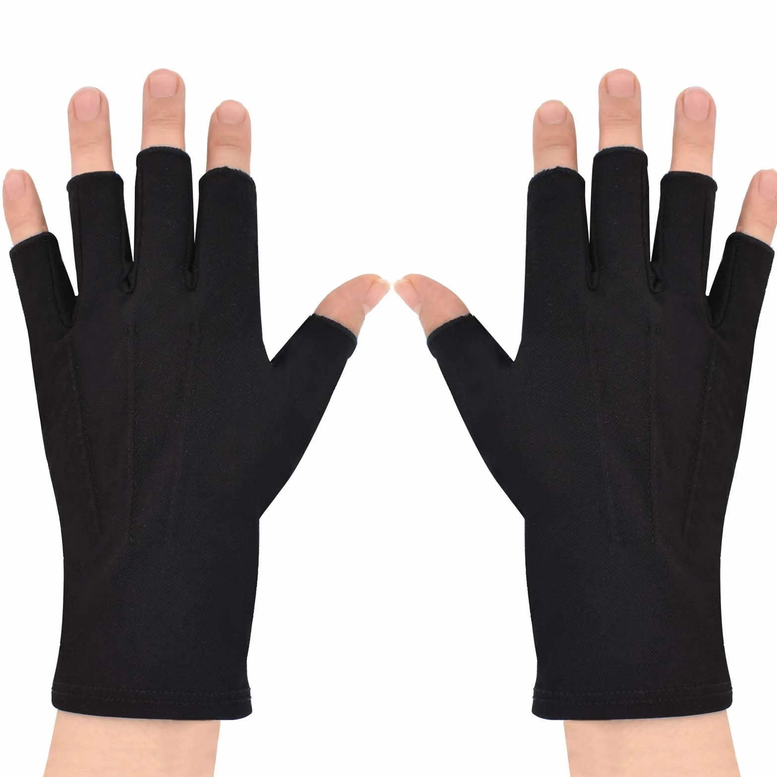 Gants de Cyclisme Hommes Demi-Doigts Anti-dérapants Protection Anti-UV Mitaines Solaires Minces Conduite Moto Golf