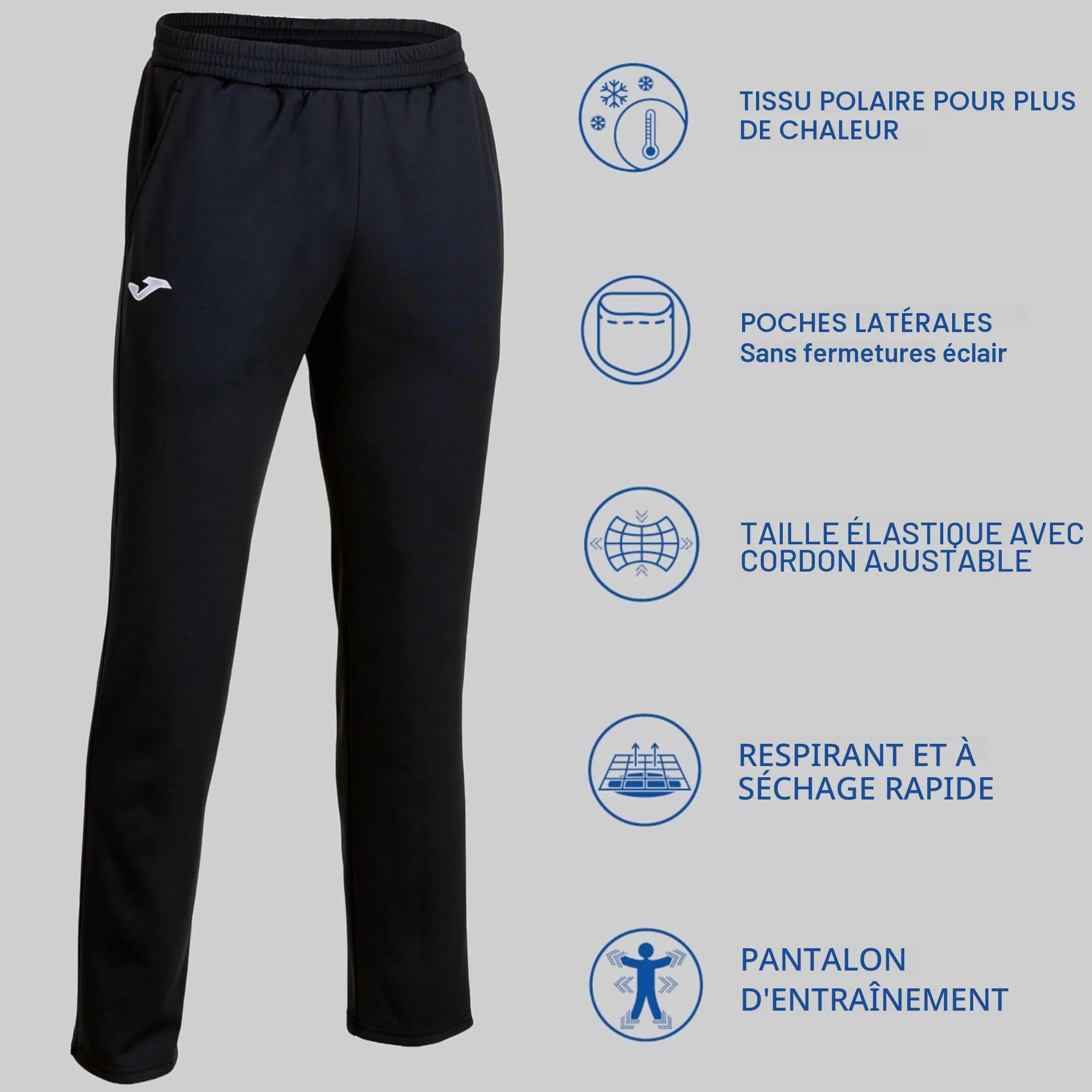 Joma Pantalon de Sport Homme 5XS-3XL Poches Taille Élastique Cordon Cleo
