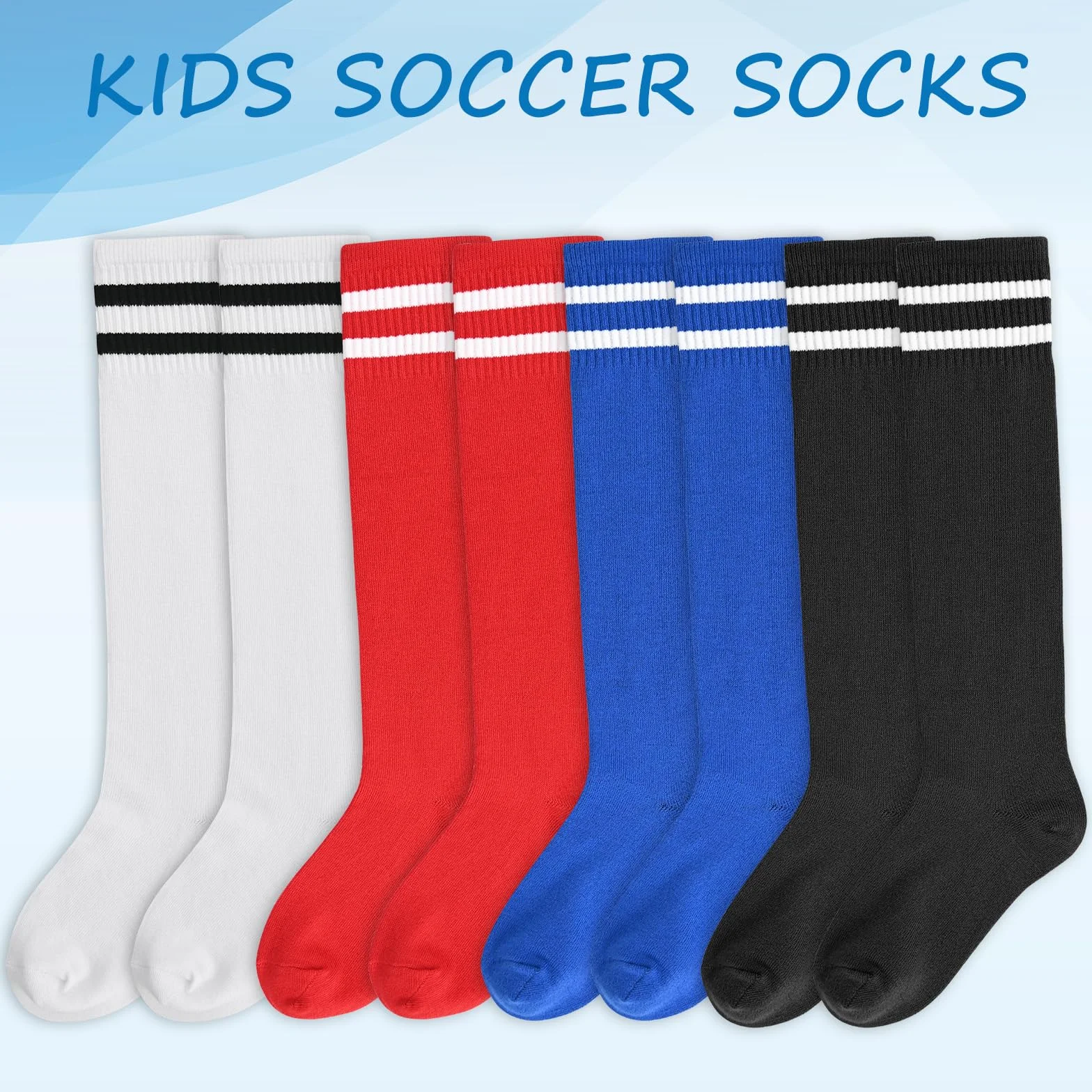 Chaussettes de football respirantes pour enfants Lot de 3 paires 5-12 ans