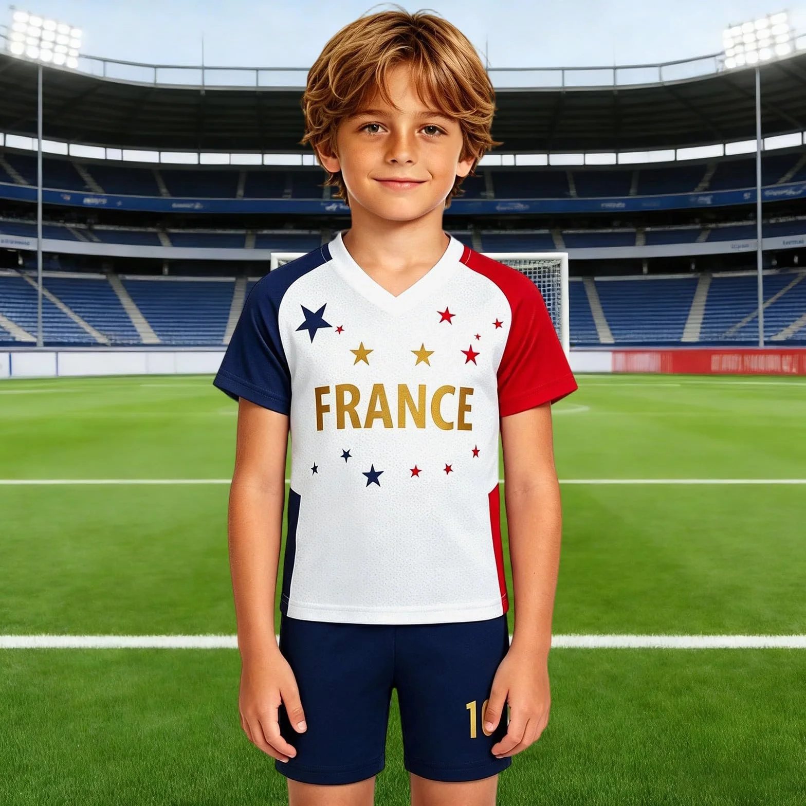 Maillot De Foot France 2026 pour Enfants - Maillot de Football Unisexe 2-14 Ans