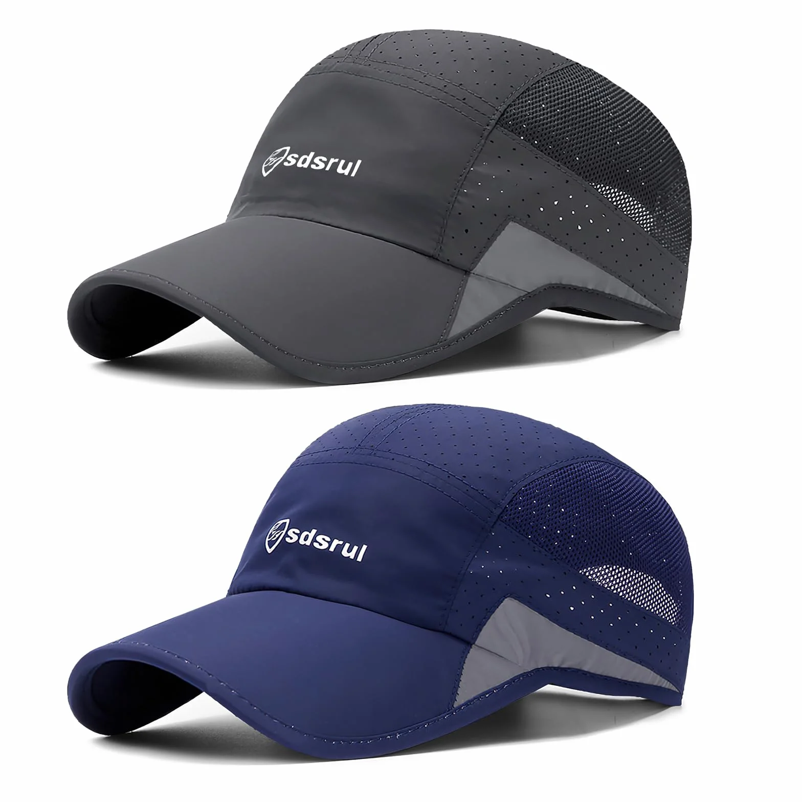 Casquette de Baseball Homme 2 Paquets Respirantes Légères Séchage Rapide Été Maille Réglable Sport Extérieur Course Golf Loisirs
