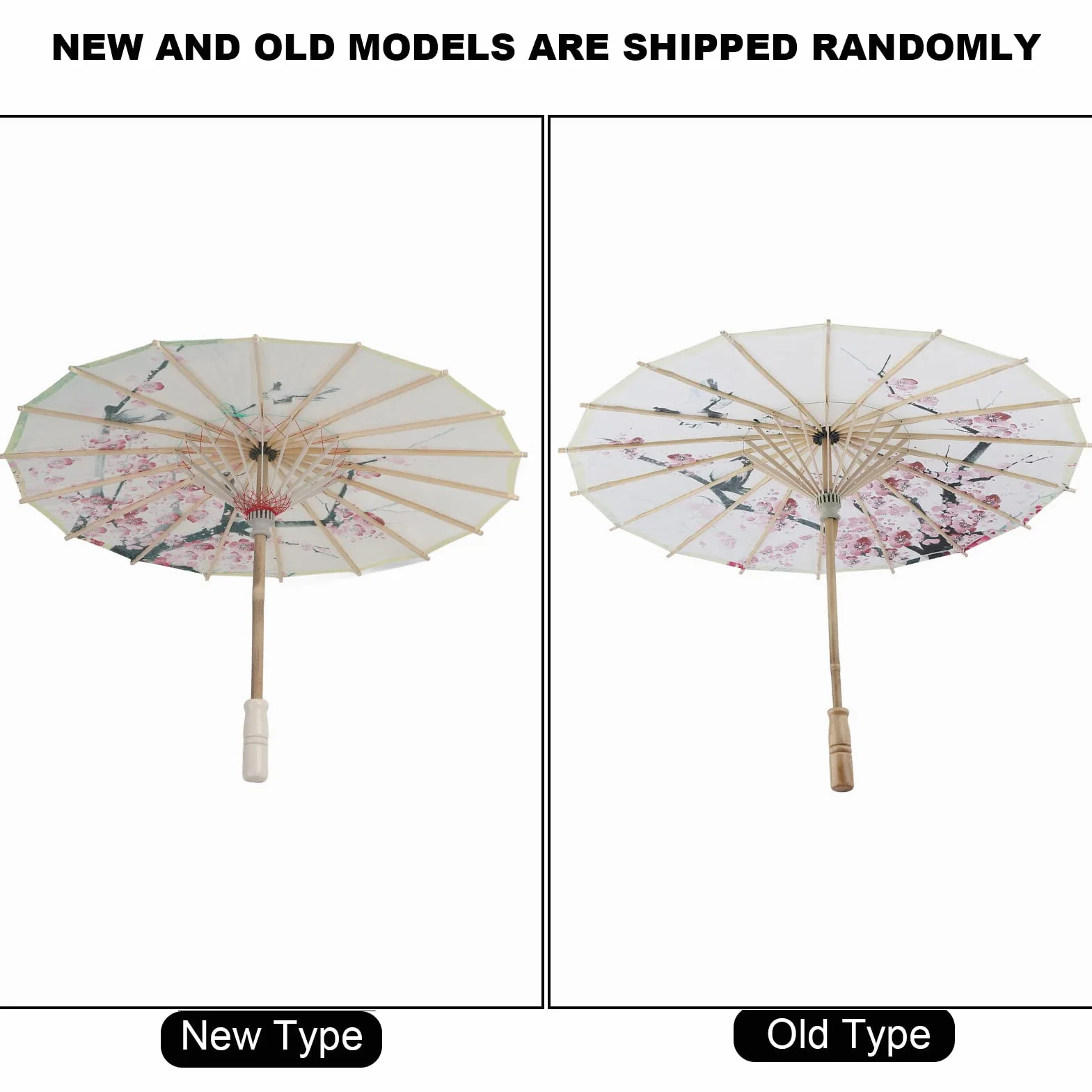 Parapluie Chinois en Papier Huilé Fait à la Main Fleur de Prunier Poignée en Bois Danse Classique