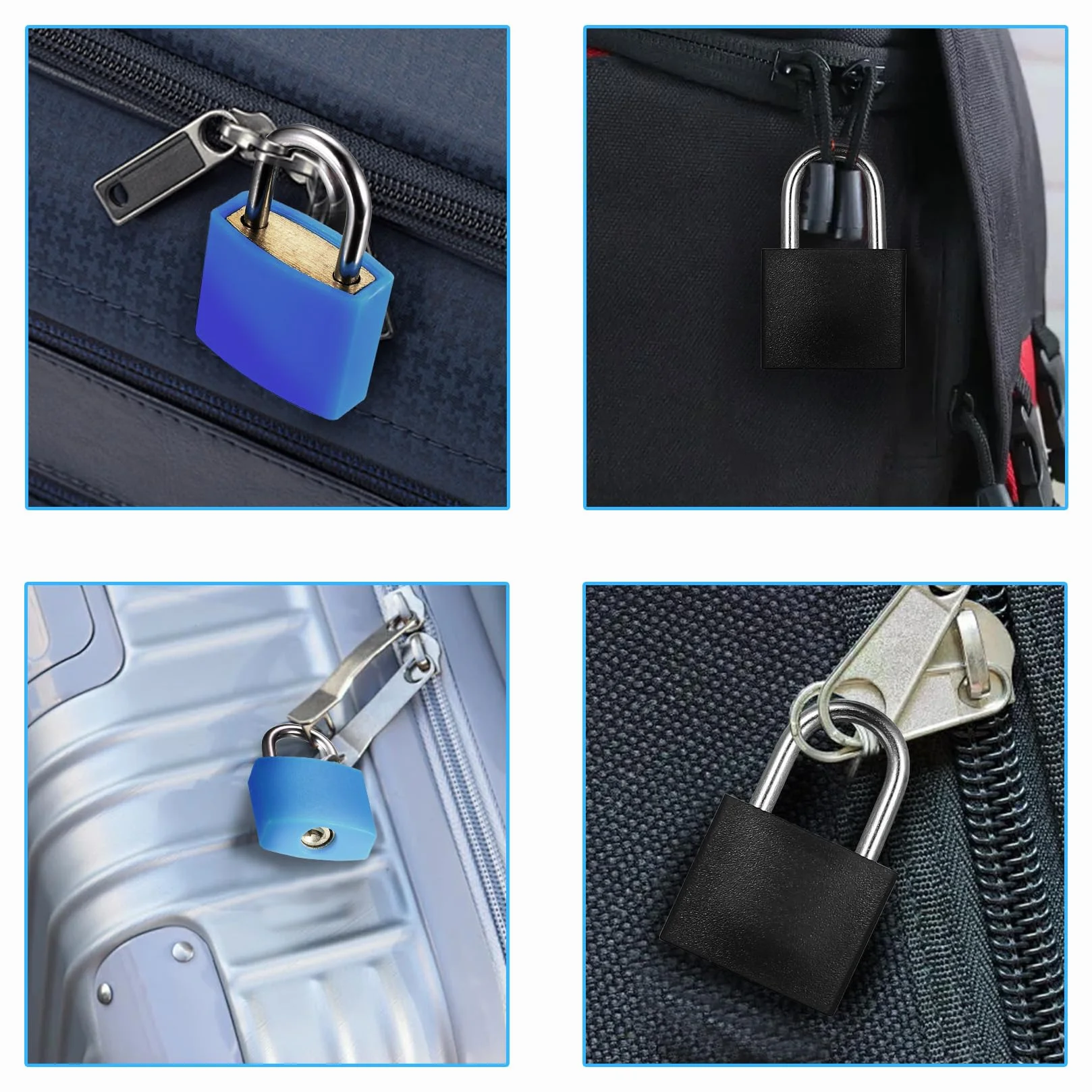 Petit Cadenas Valise en Avion, Cadenas Casier, Cadena de Sécurité à Bagages, 11 Pièces avec Clés