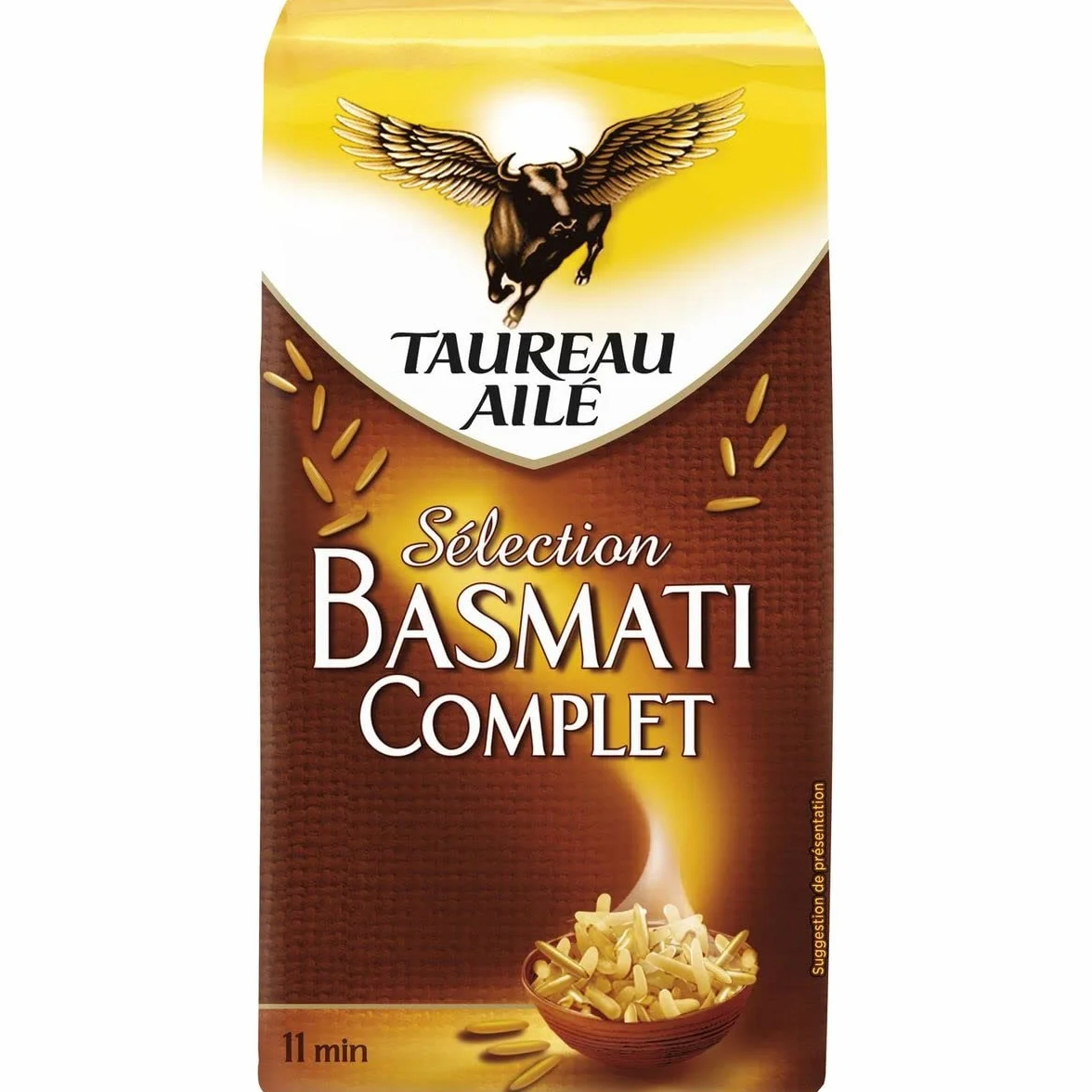 Lot de 3 unités *** TAUREAU AILE Riz basmati complet sélection prêt en 11 min 500g