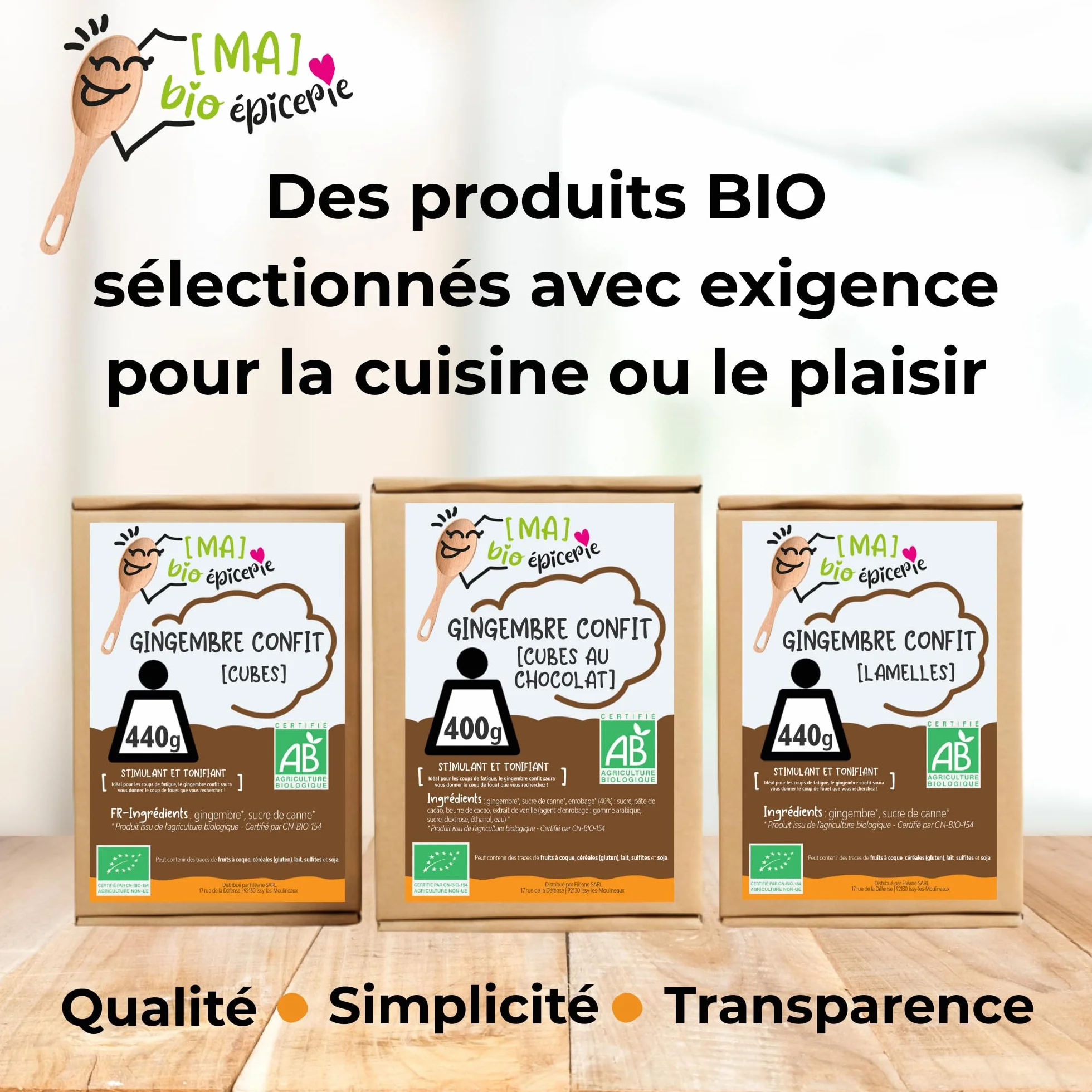 Gingembre confit allégé en sucre BIO en cube 1,85 kg sachet vrac fruit confit sans conservateur