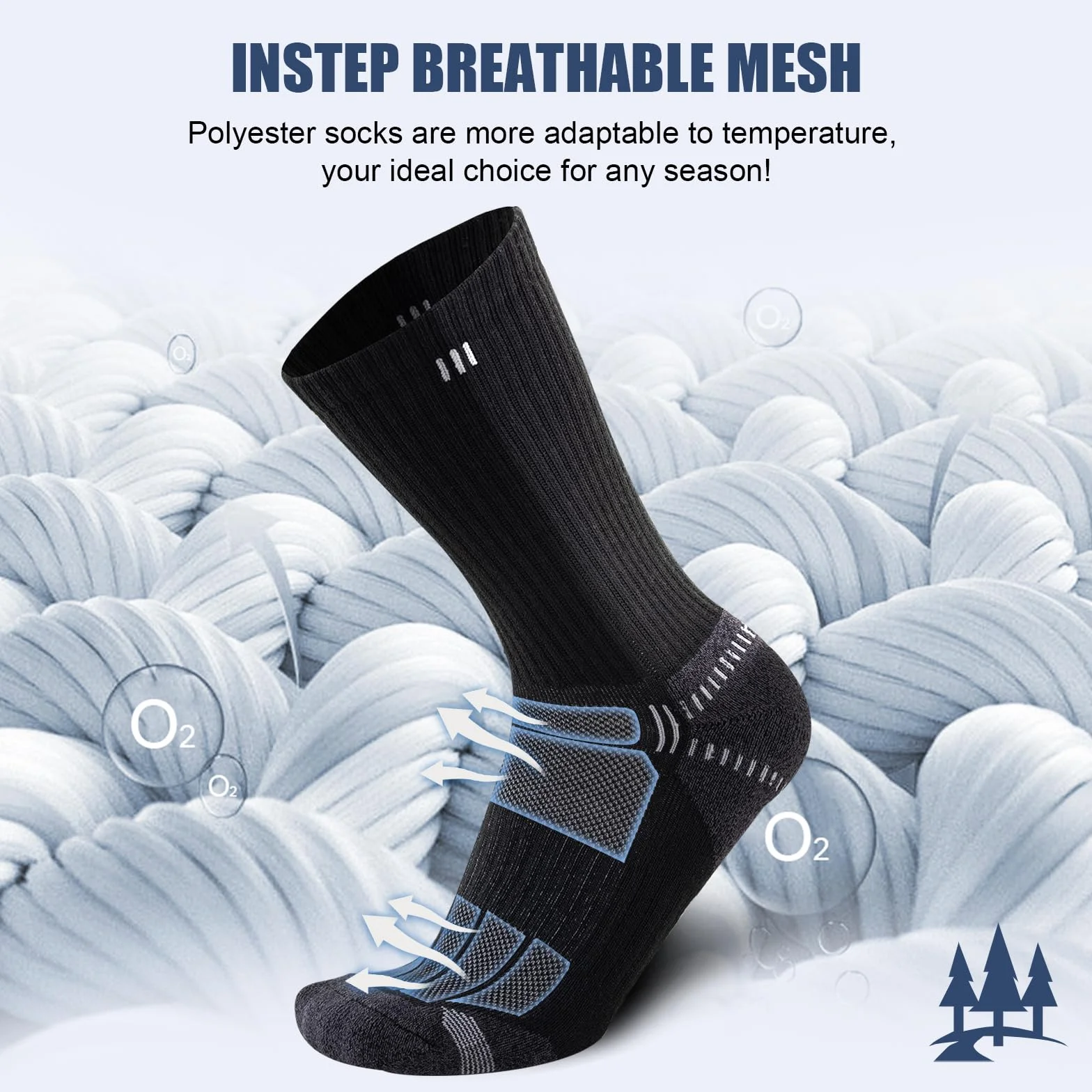 Chaussettes de Sport Homme Respirant Running Randonnée Trekking Marche 5 Paires