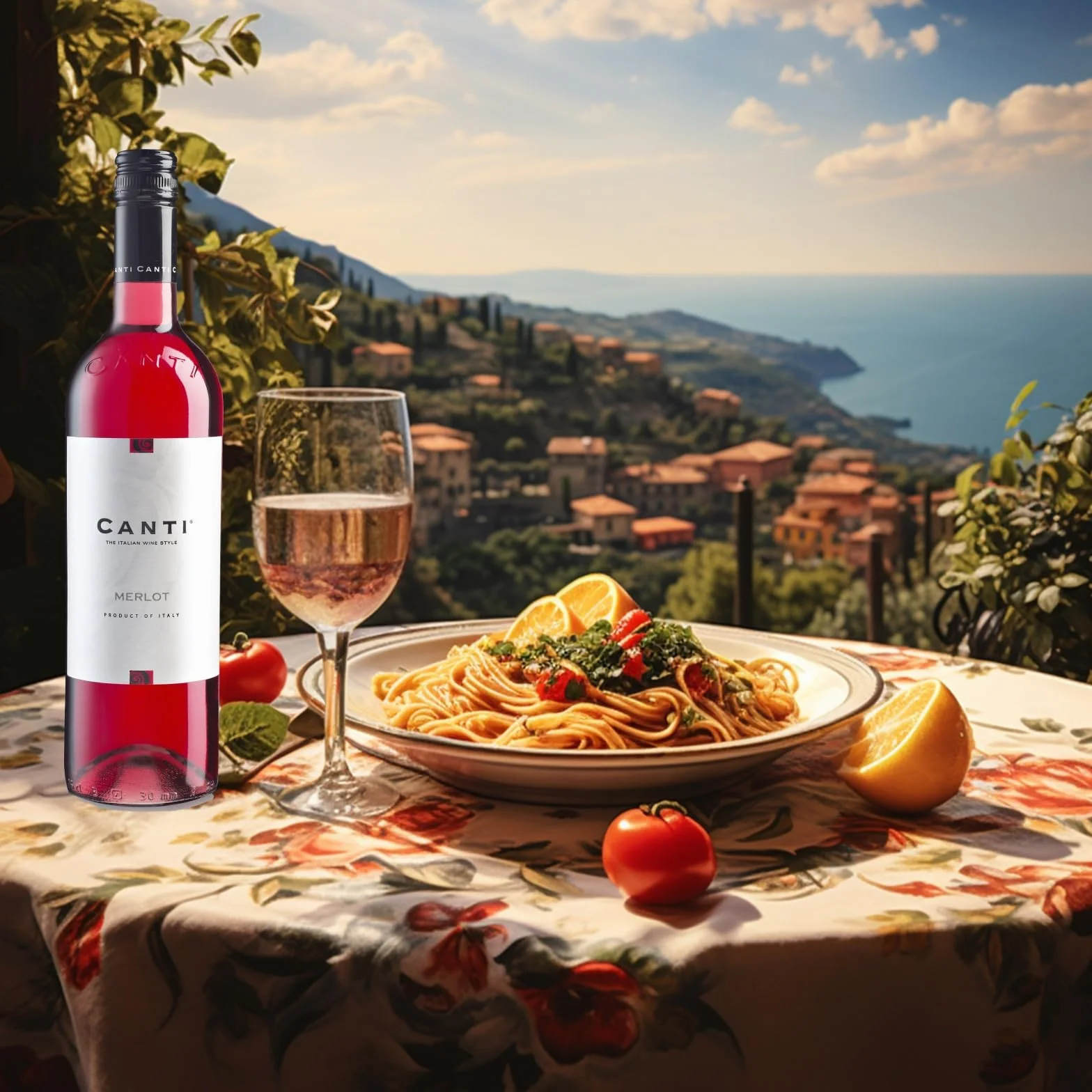 Canti - Rosé Merlot Italien Sec, Saveur Douce avec un Goût Fruité Fort, 6x750 ml