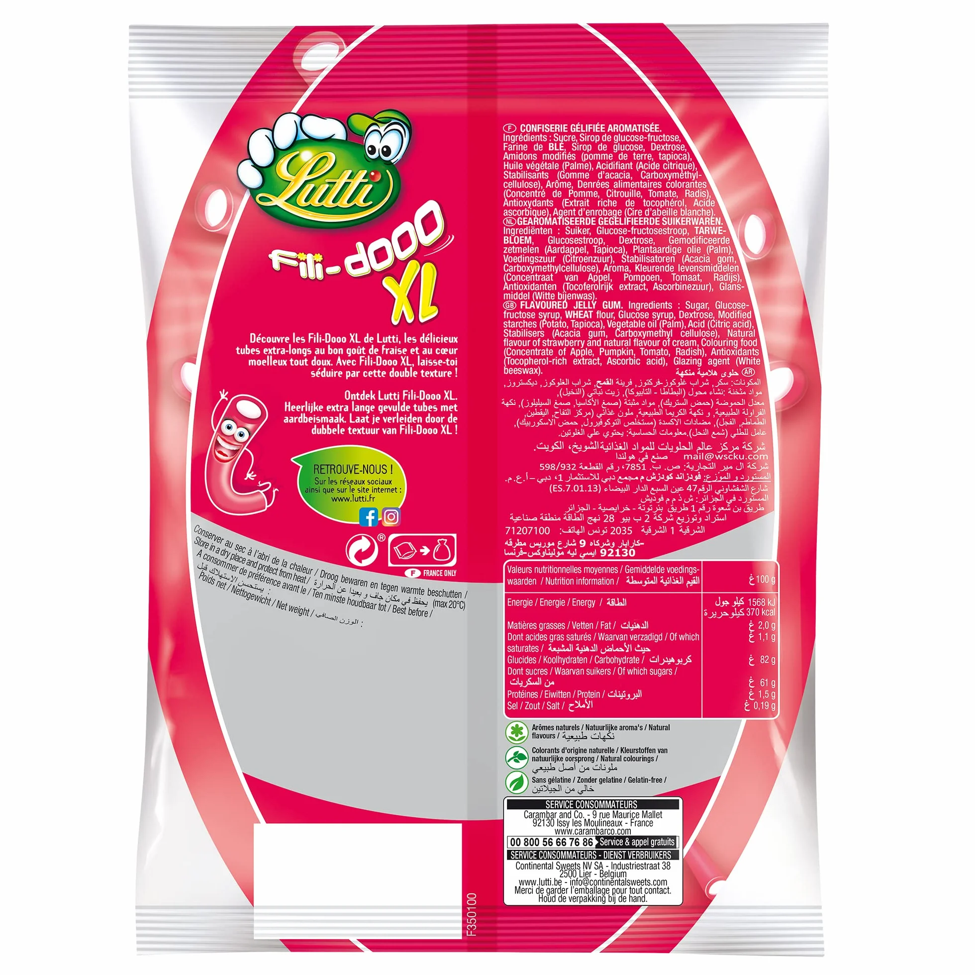 Lutti Maxi Tubs Fraise 180g