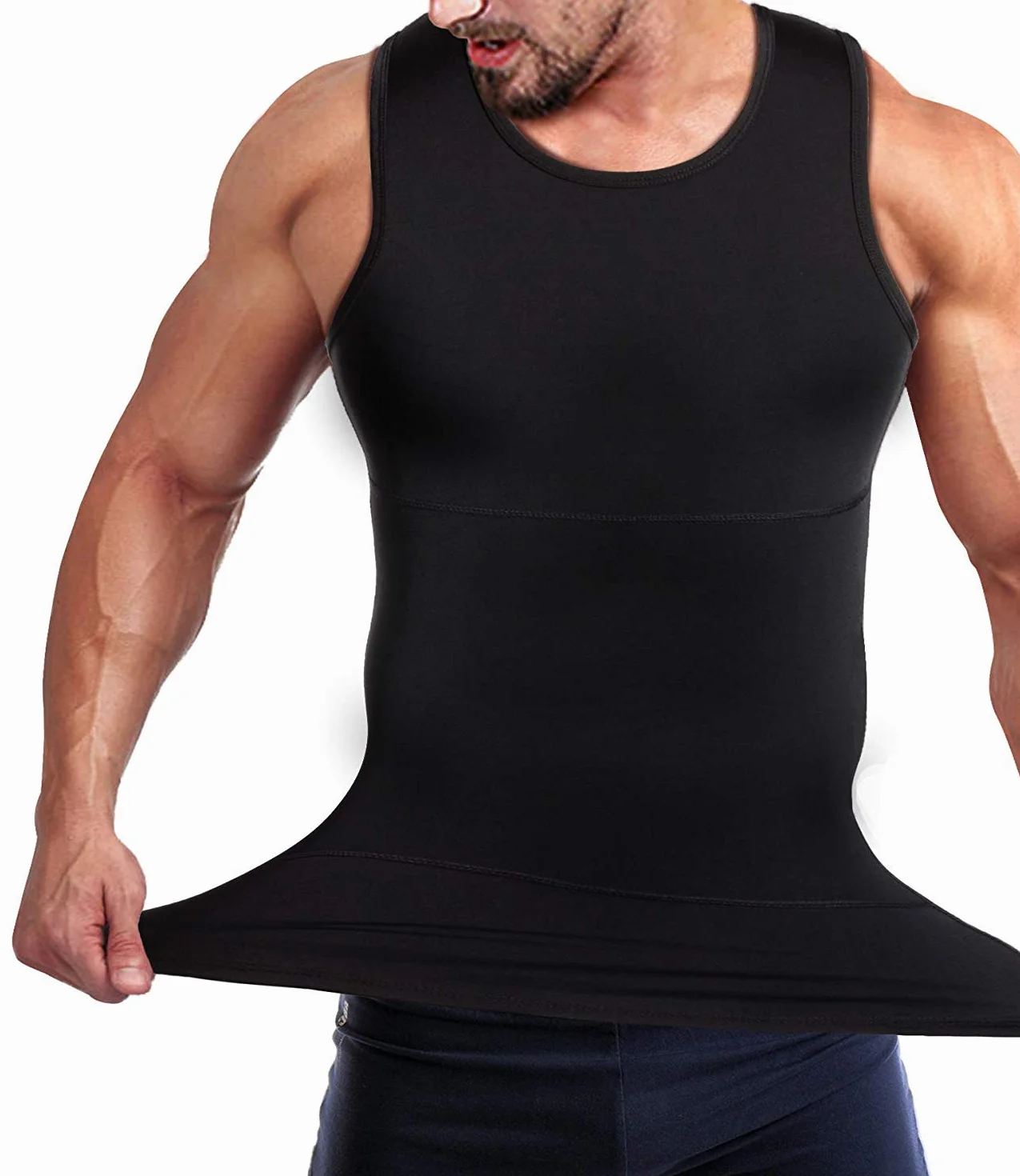 Gotoly Débardeur de Compression Homme Maillot de Corps Minceur Body Gainant Invisible T Shirt sans Couture