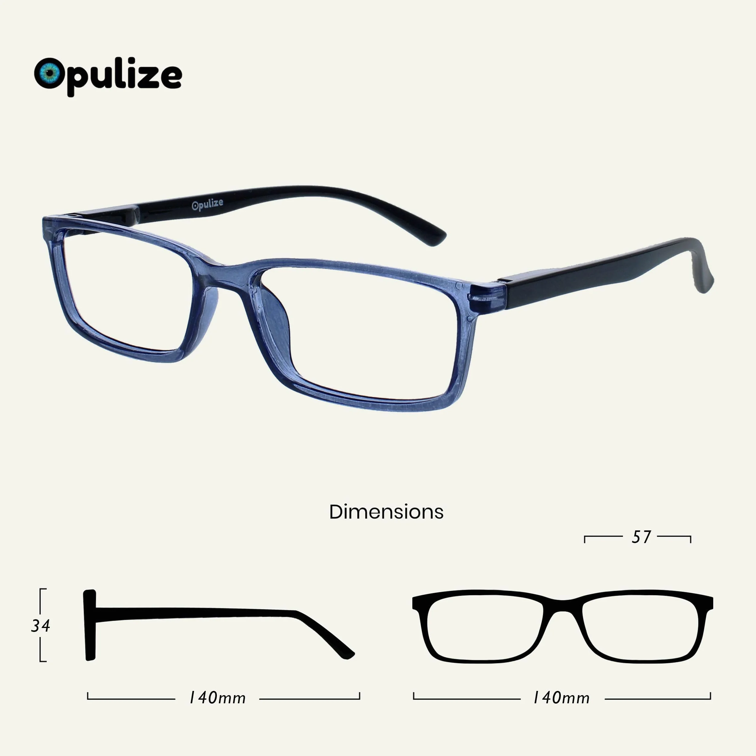 Lunettes Anti-Lumière Bleue Monture Étroite Charnières à Ressort B9-3+0.00