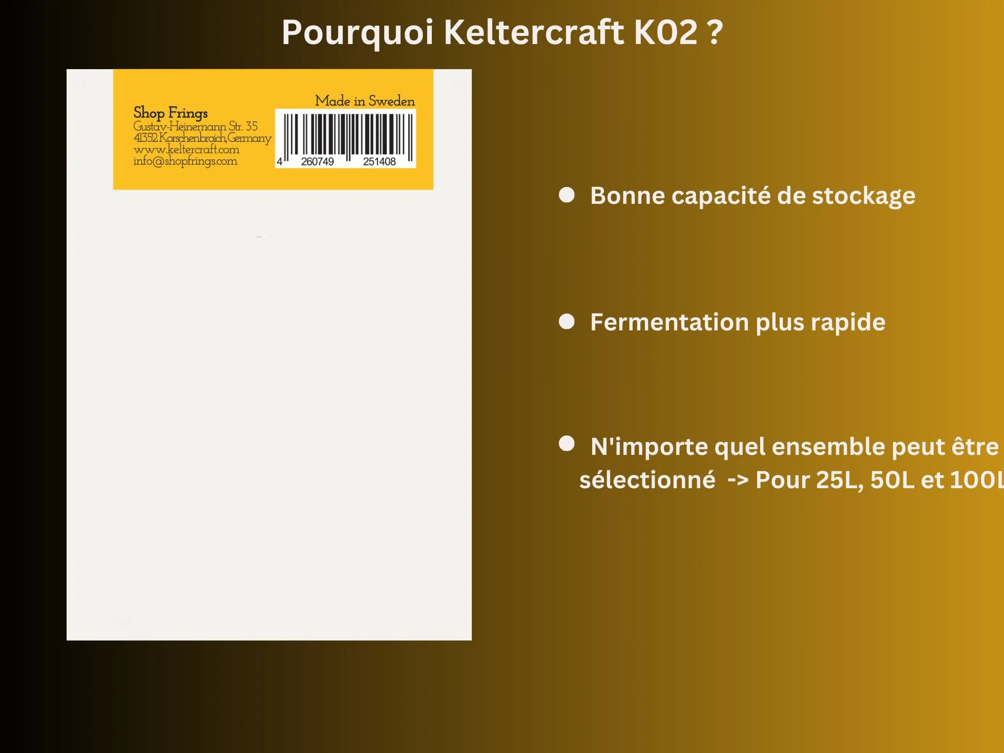 Keltercraft K02 Levure Hydromel [10g: Pour 25L] Mead Yeast | Faites votre propre vin d'hydromel !