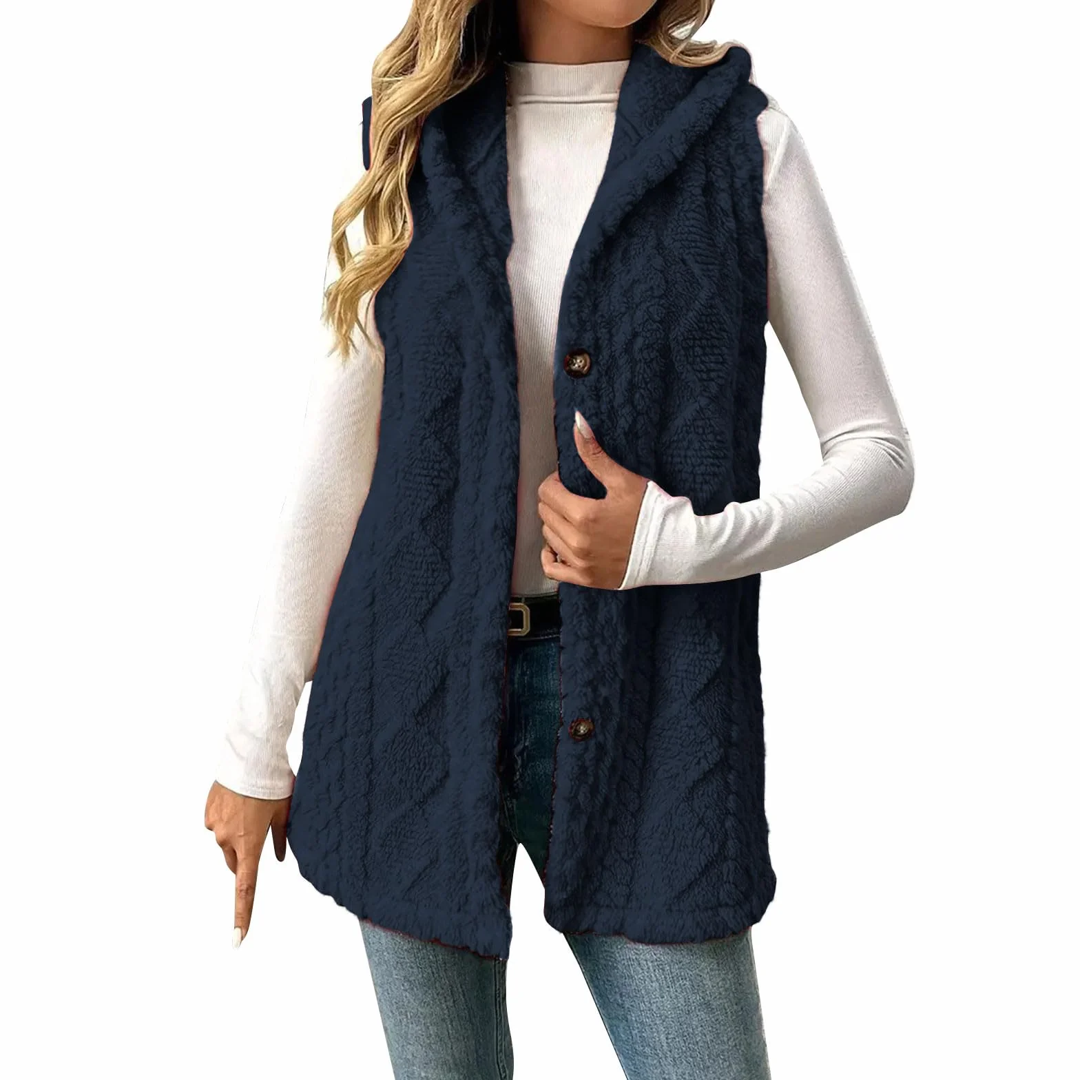 Gilet en Molleton Polaire Femme sans Manches Chaud Hiver