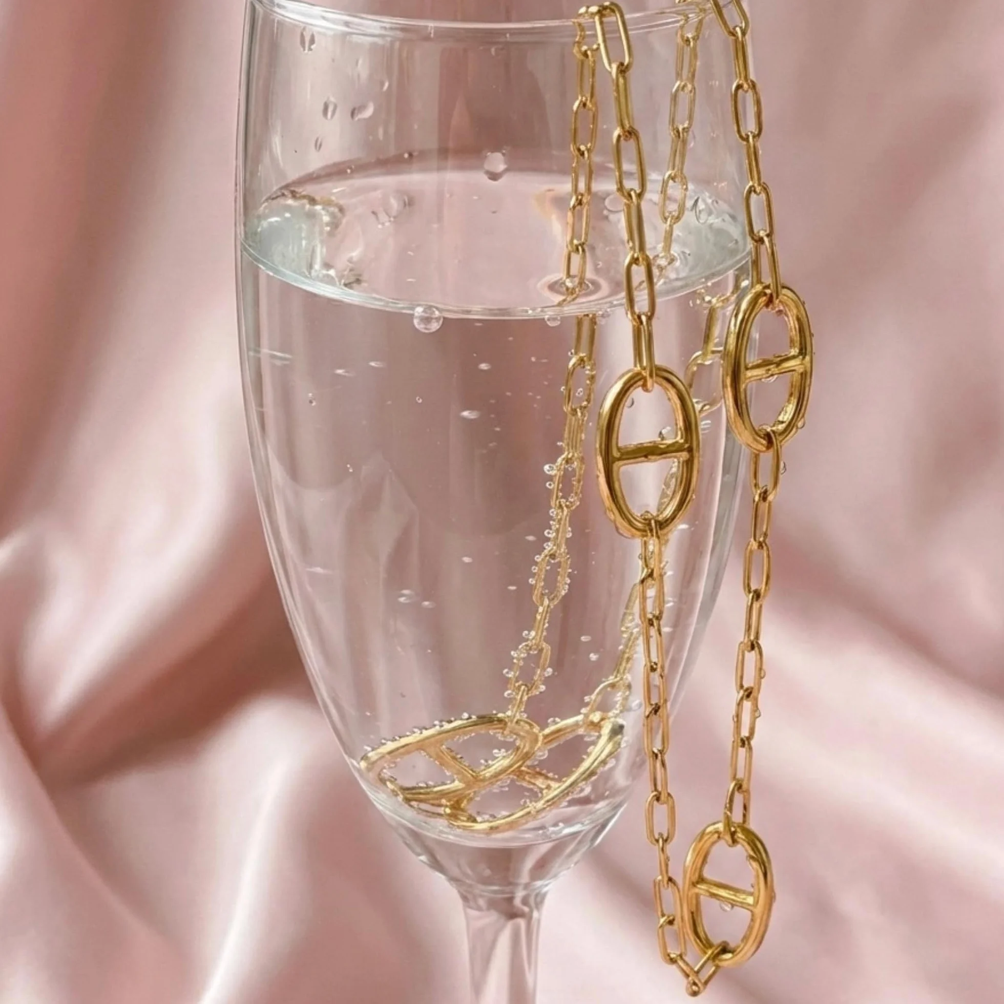 Collier Sautoir Long Acier Inoxydable 316L Chaîne Ajustable Maille Marine Chaîne d’Ancre Grain de Café