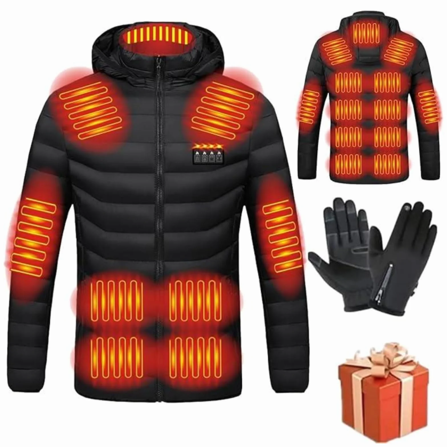 Veste Chauffante Électrique USB Homme Femme 8 Zones 3 Niveaux Chauffage Hiver Moto Chasse Randonnée Ski