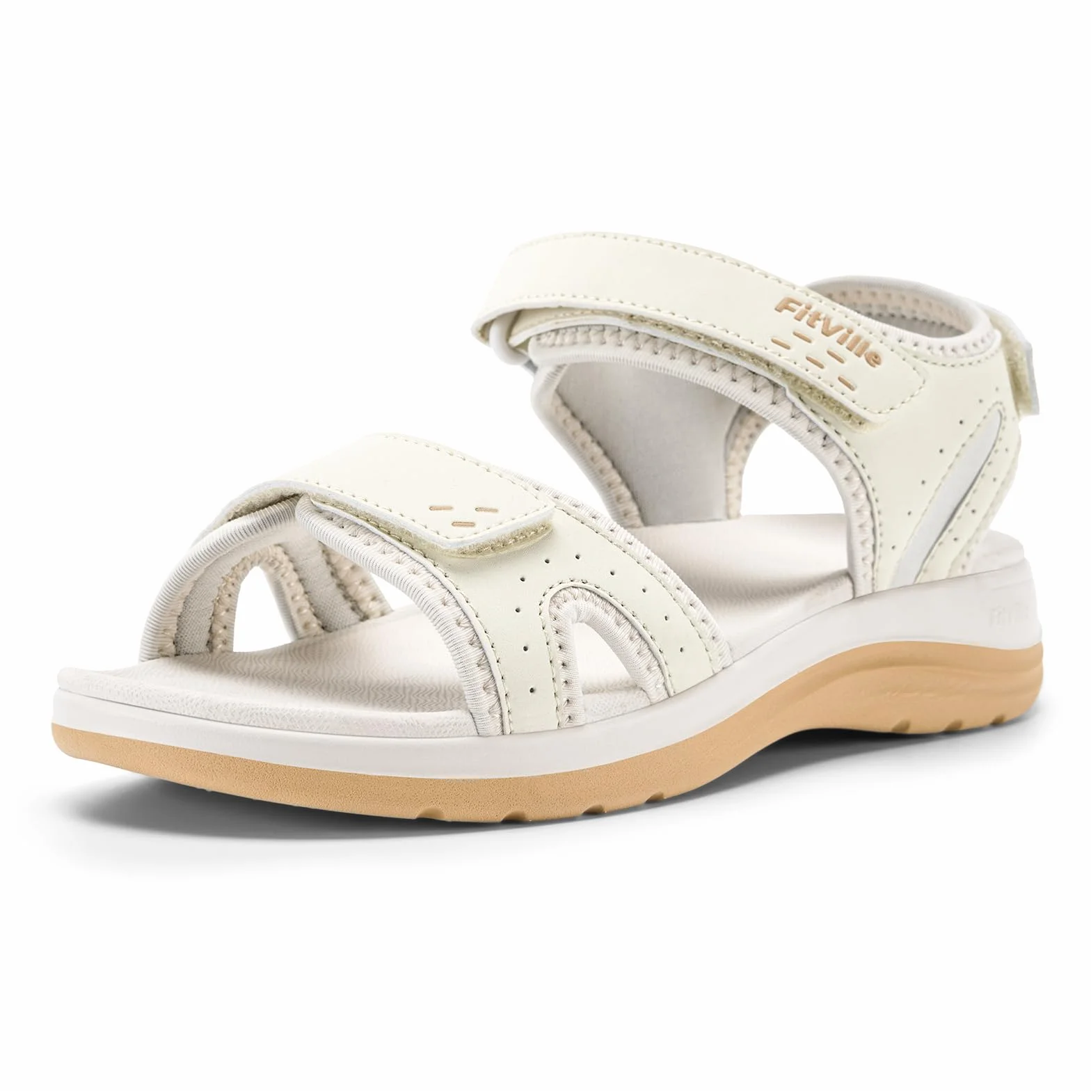 FitVille Sandales Femmes Largeur Extra Sandales d'été Confortables Légères Pieds Larges