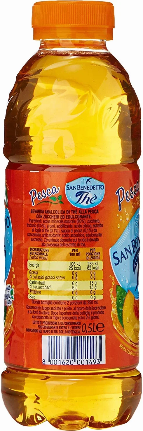 San Benedetto Thé glacé à la pêche The Pêche PET 50 cl Thé rafraîchissant 24 x