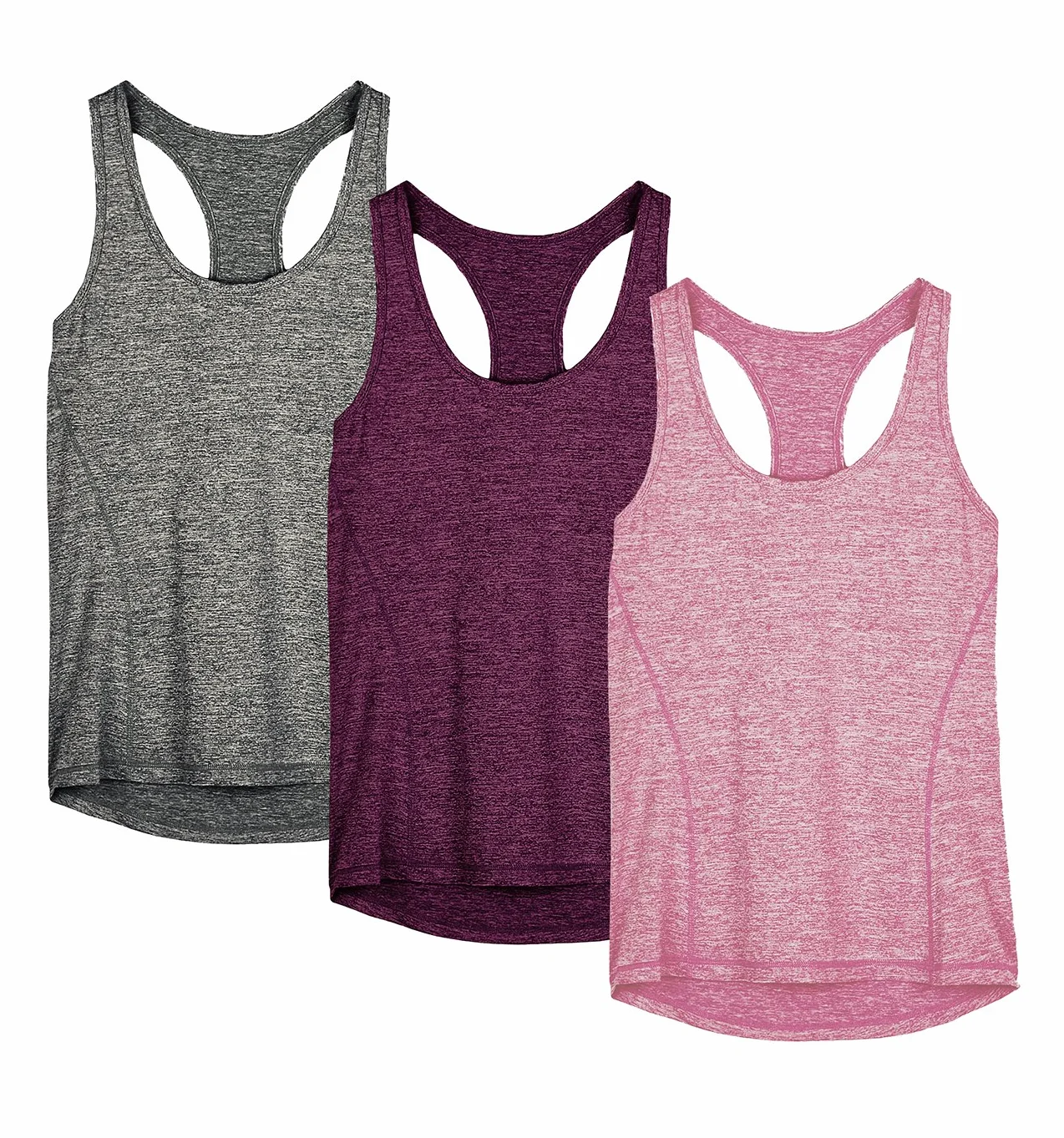 icyzone Débardeur de Sport Femme Dos Nageur Yoga Tank Top Lot de 3