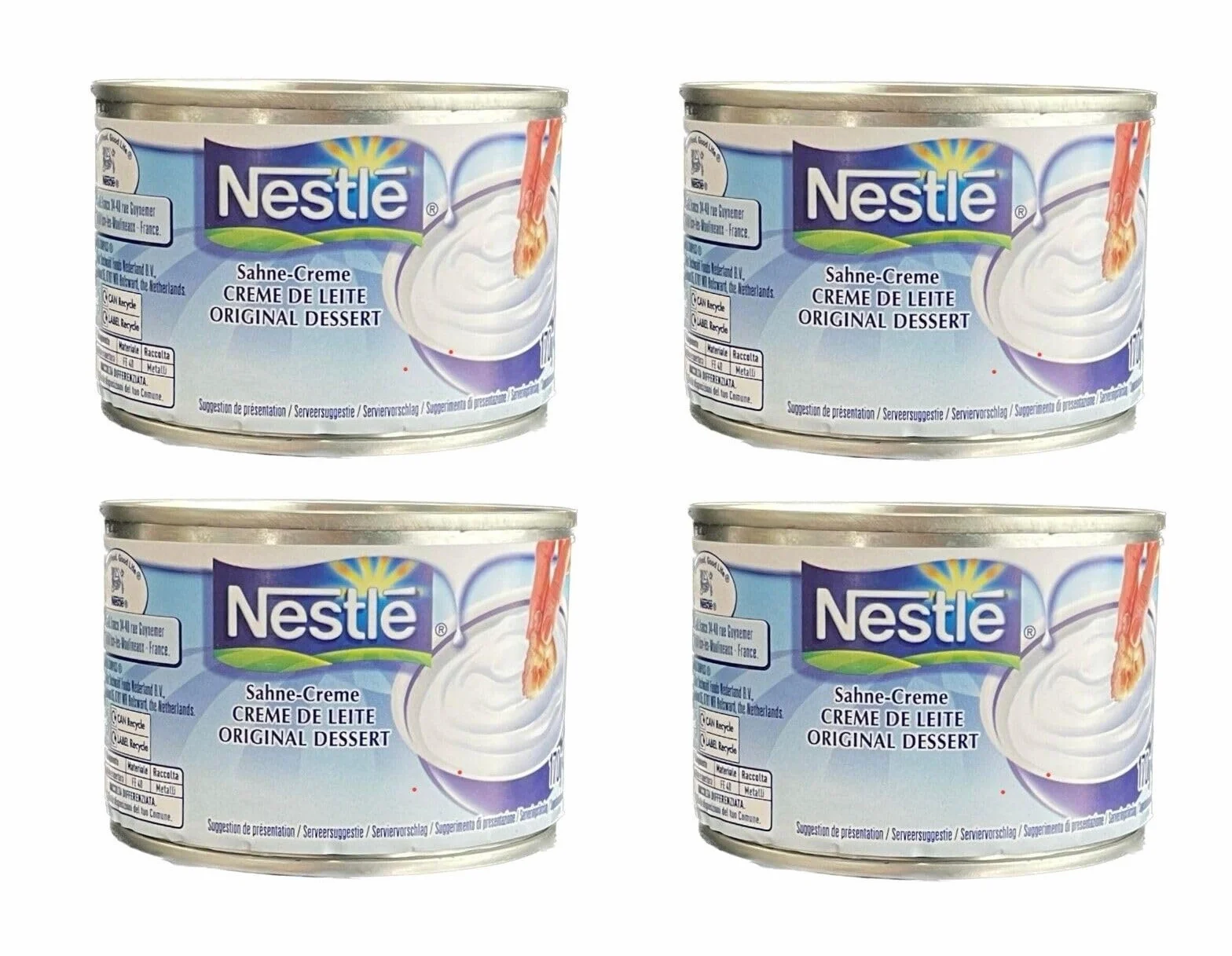 Kaymak Pamai Pai® Lot de 4 x 170 g de crème au lait Nestle Crème de dessert Crème au lait Puto