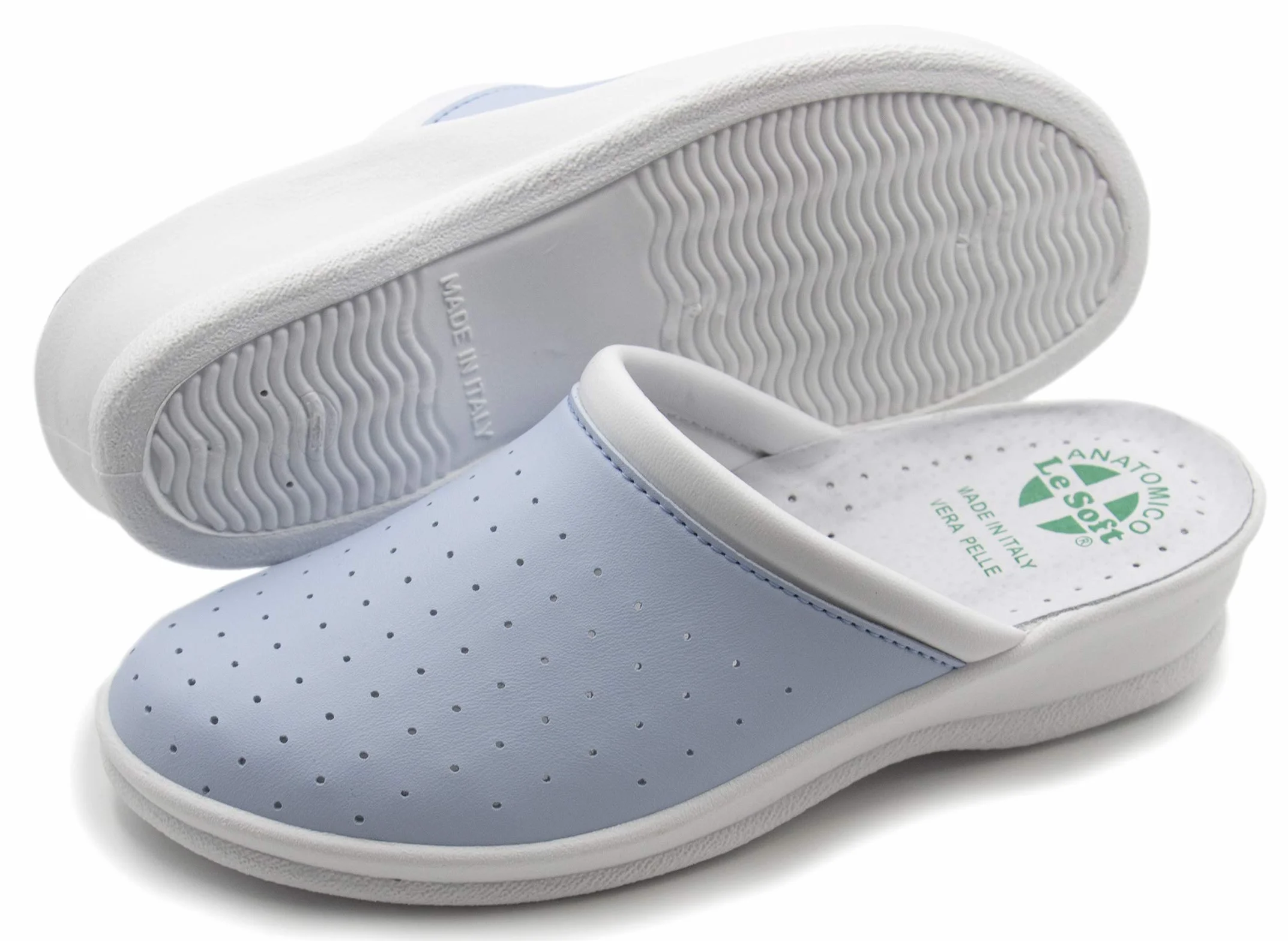 Poligono Pantoufles Sanitaires Homme et Femme, Sabots Fermés Orthopédiques Semelle Anatomique Made in Italy
