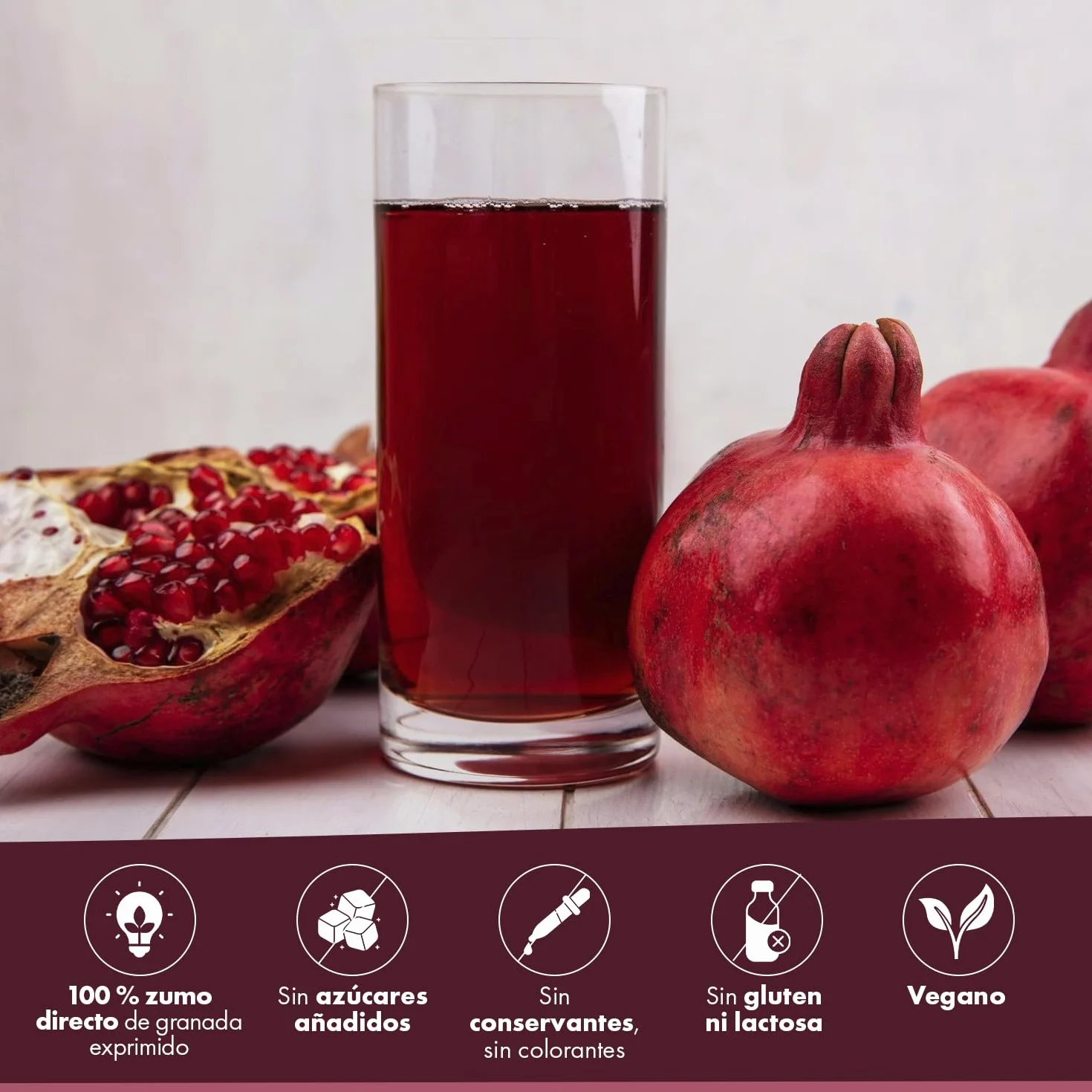 Granatum Plus - Lot de 6 bouteilles de jus de grenade naturel (750 ml), 100 % pressé, riche en polyphénols méditerranéens, sans sucre ajouté, sans colorants ni conservateurs