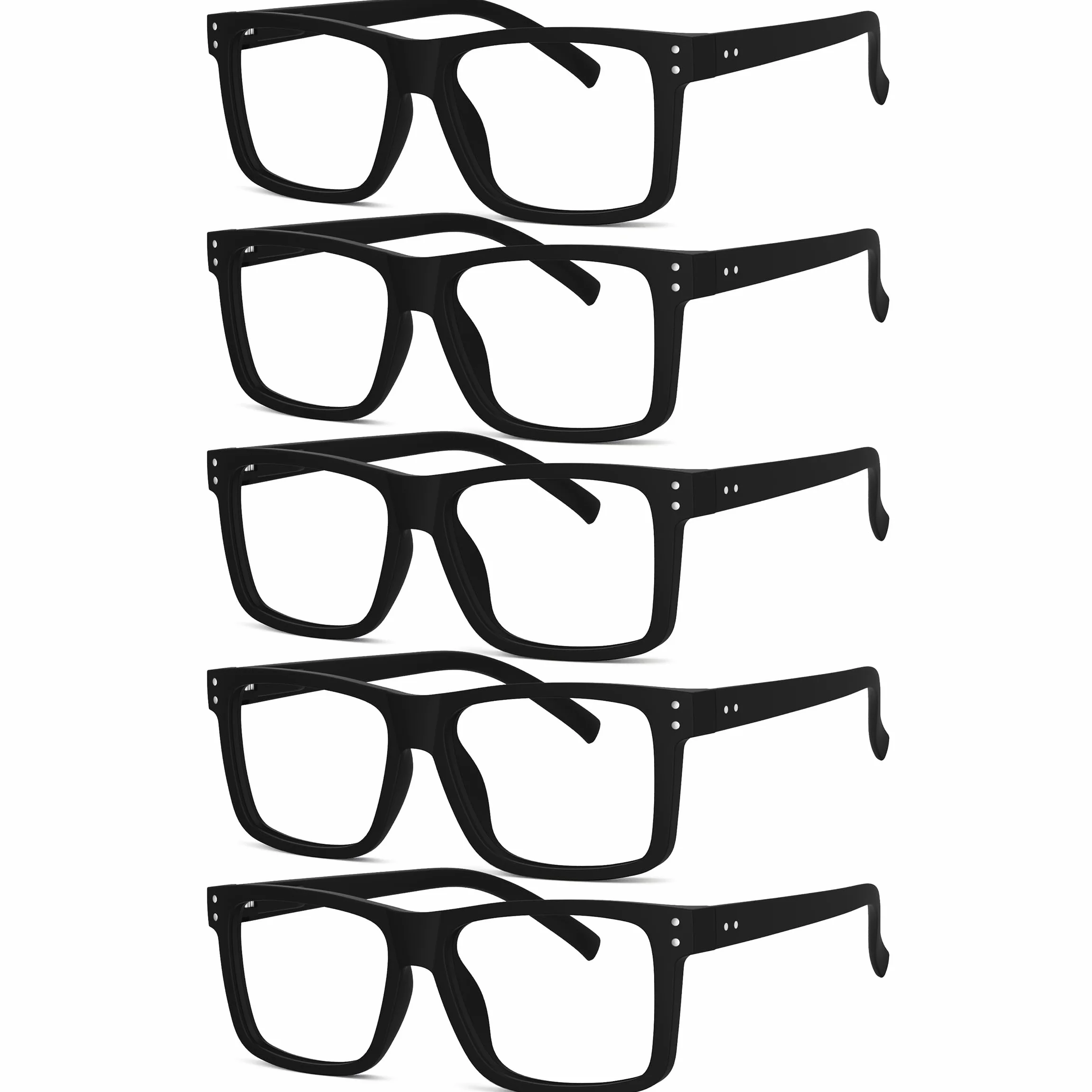 Lunettes de Lecture Carrées Hommes Femmes Eyekepper 5 Paires Noir 2.75