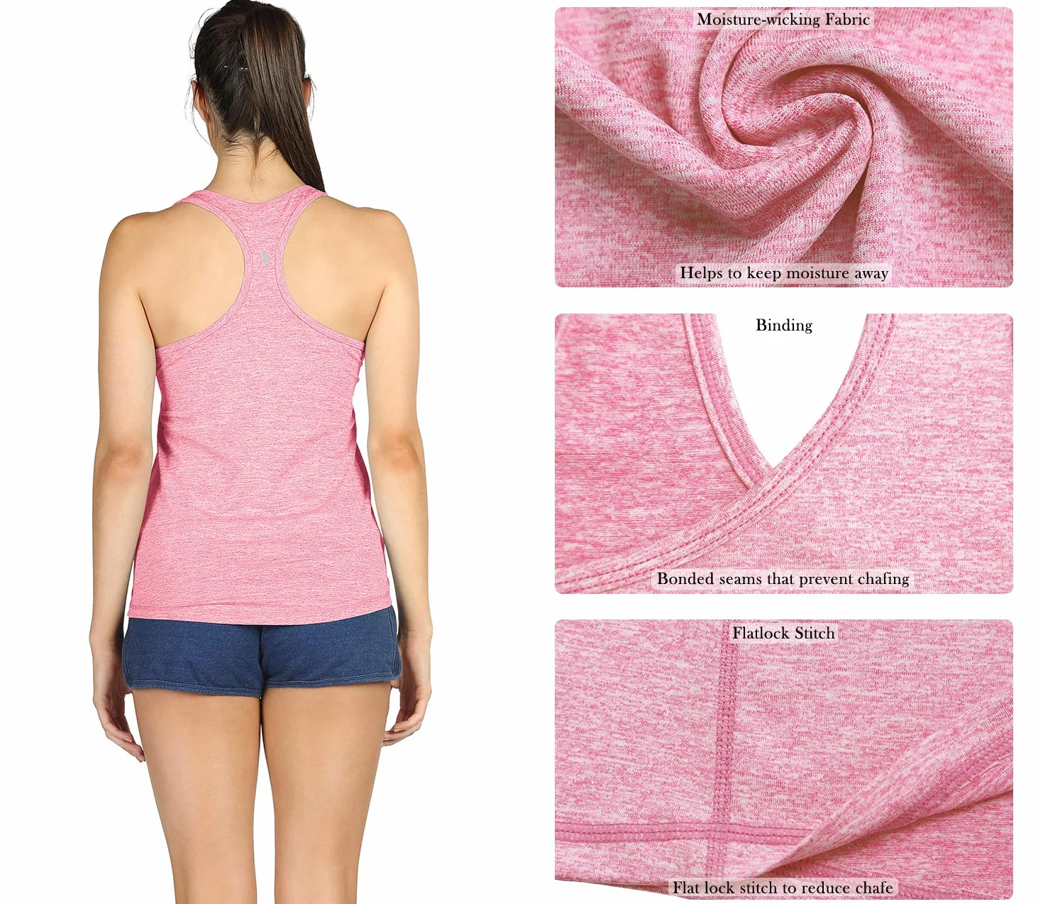 icyzone Débardeur de Sport Femme Dos Nageur Yoga Tank Top Lot de 3