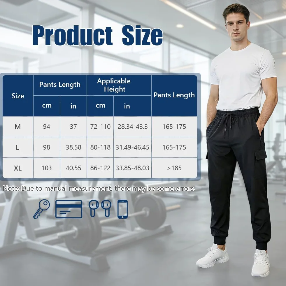 Pantalon de Survêtement Homme Jogging Coupe Ajustée Poches Zippées Séchage Rapide Léger Tapered Cuff Extensible