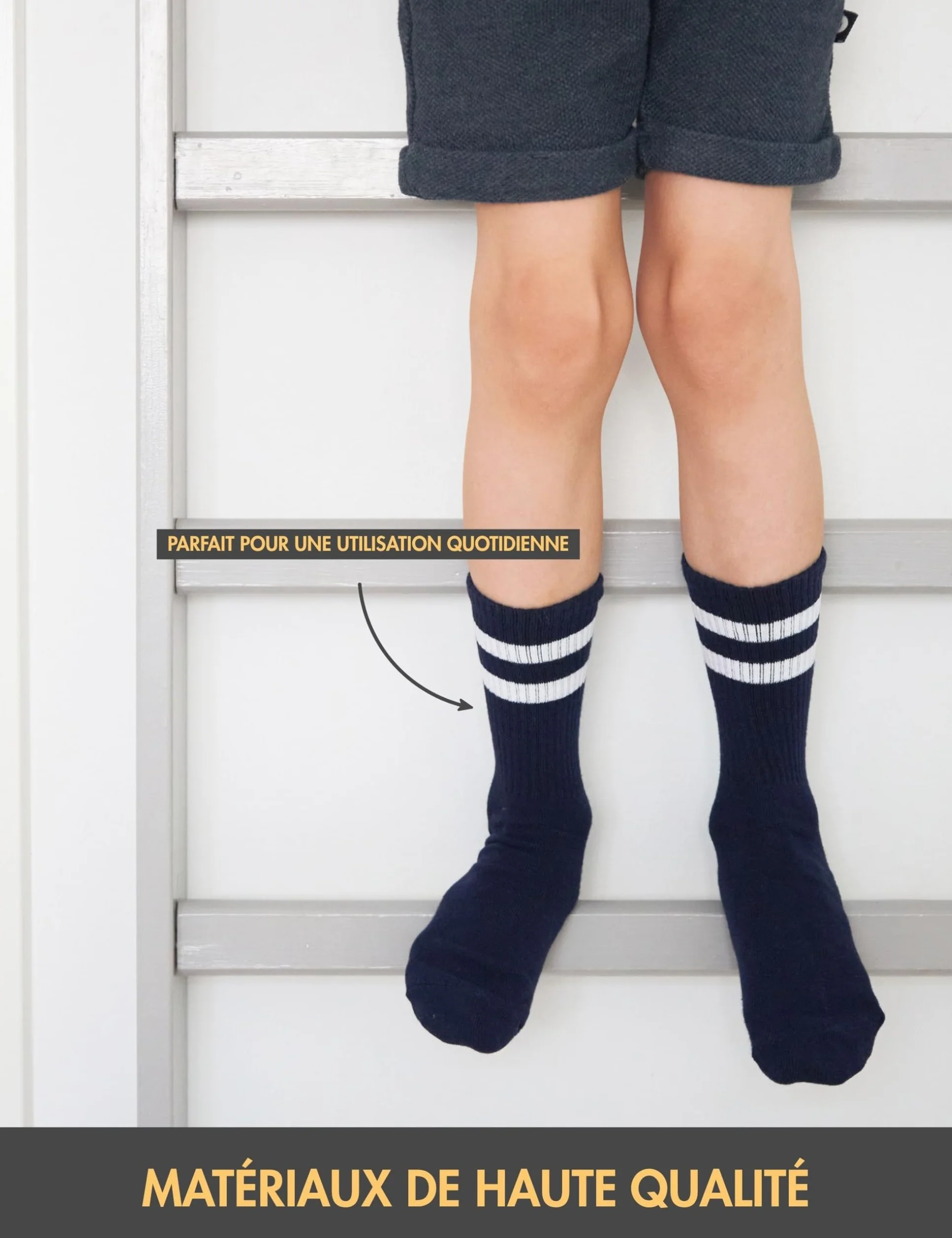 Basic Treasure Lot de 4 Paires de Chaussettes de Tennis Enfant en Coton