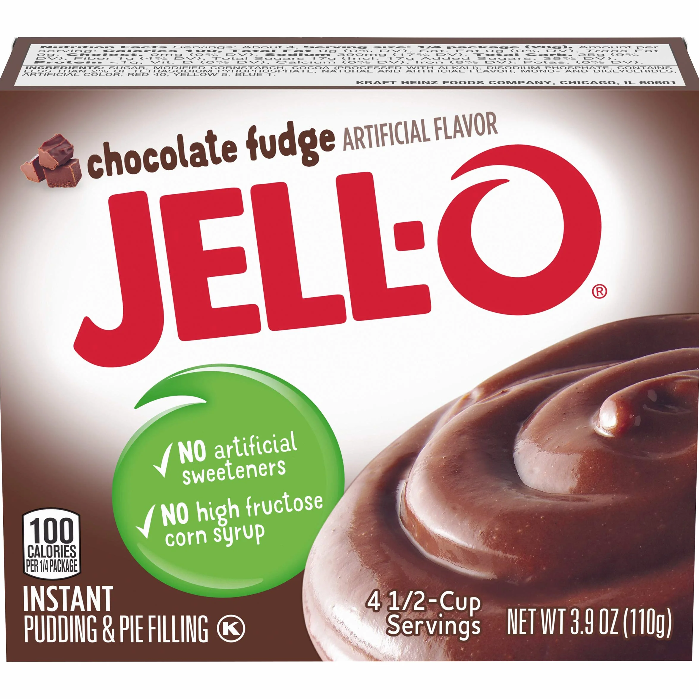 Jell-O Instant Pudding and Pie Filling, Chocolate Fudge, 3.9-Ounce Boxes (Pack of 6)