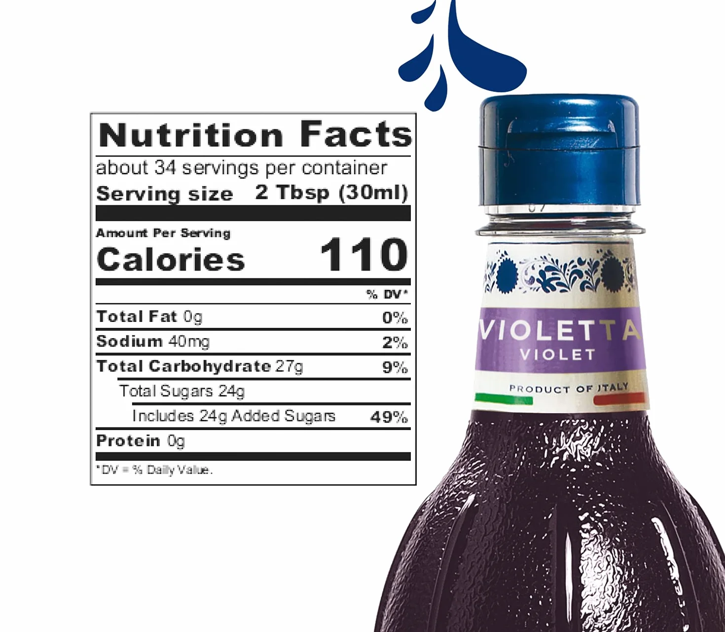 Fabbri Sirop aromatique italien Violet, 1 litre