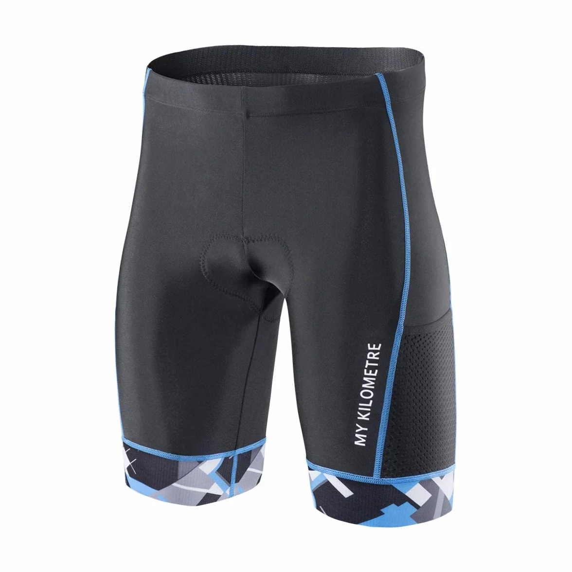 Short de Triathlon Homme MY KILOMETRE – Cuissard Cyclisme Respirant Séchage Rapide Confort Longue Distance Compétition 2 Poches Latérales
