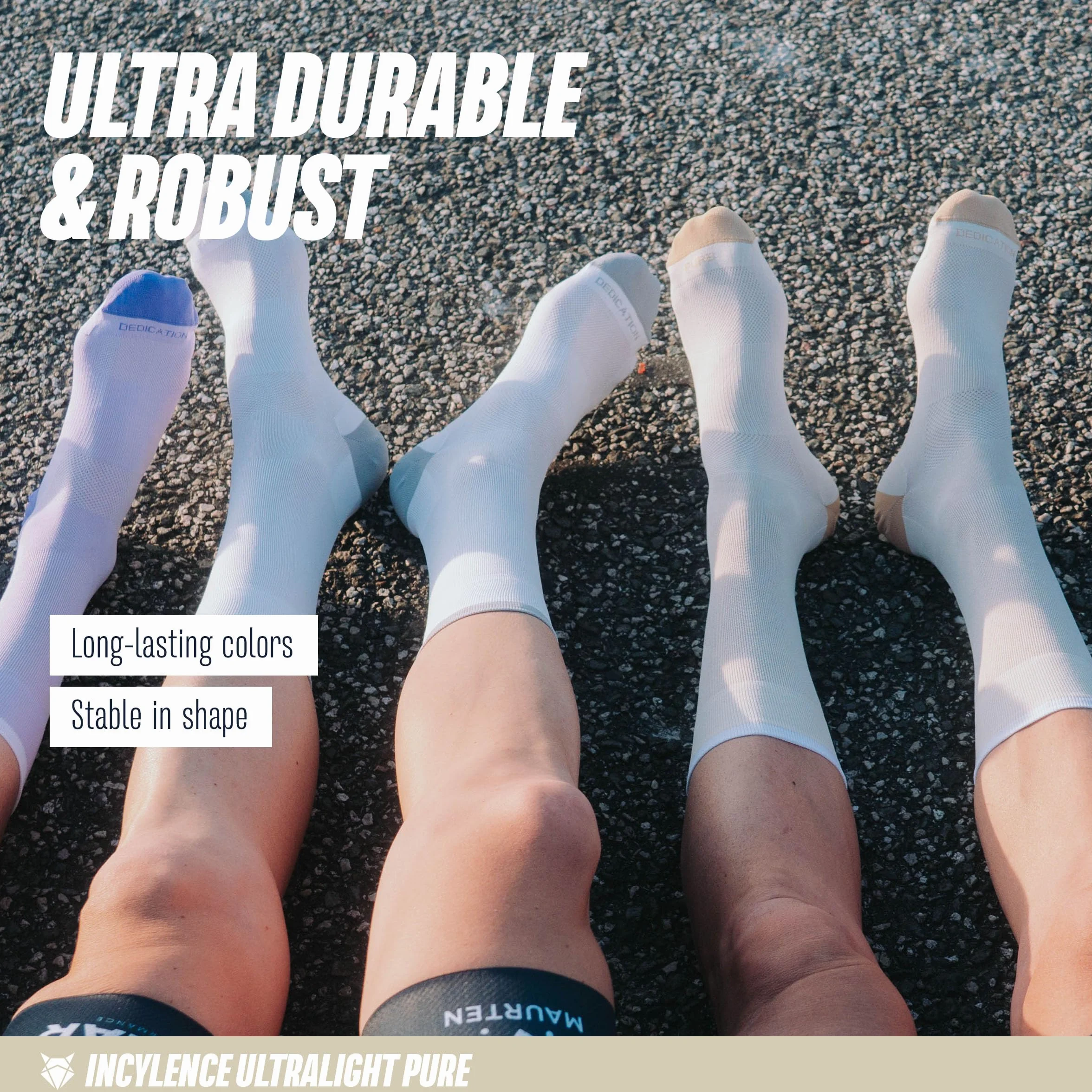 INCYLENCE Chaussettes de vélo de course pour femme ultra fines avec compression légère respirantes