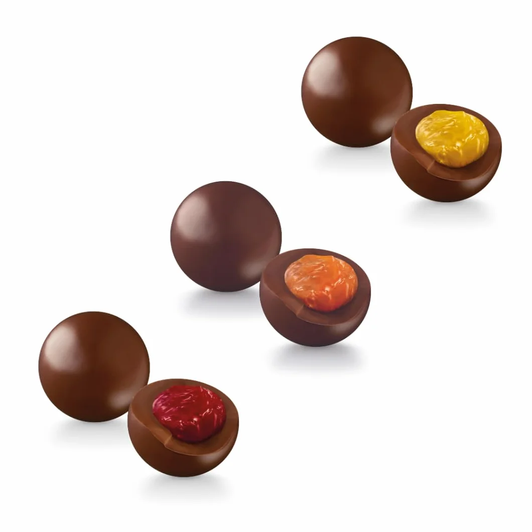 Leone depuis 1857 - Boîte en métal Cœur avec Boules Assorties – Pâtes de fruits Enrobées de Chocolat Noir 70%- Sans Gluten – Coffret Cadeau de 100g