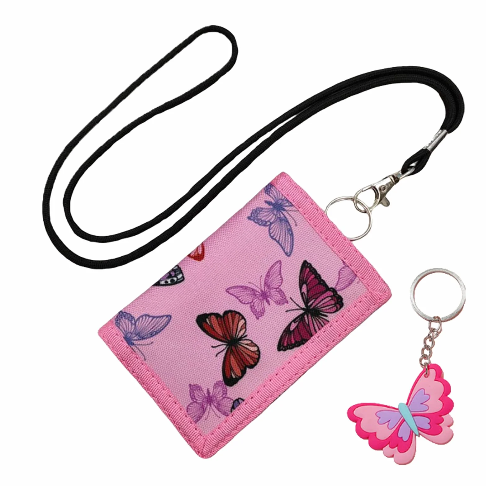 Portefeuille enfant papillon féerique pour filles 6-8 ans mini à bandoulière pièces billets école voyage