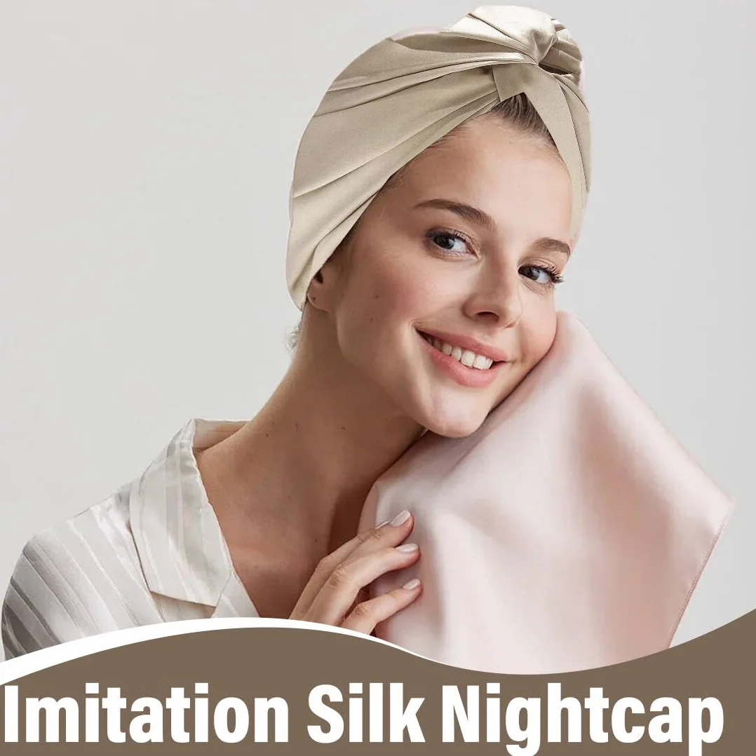 Bonnet de Nuit en Soie de Mûrier Double Couche pour Femme