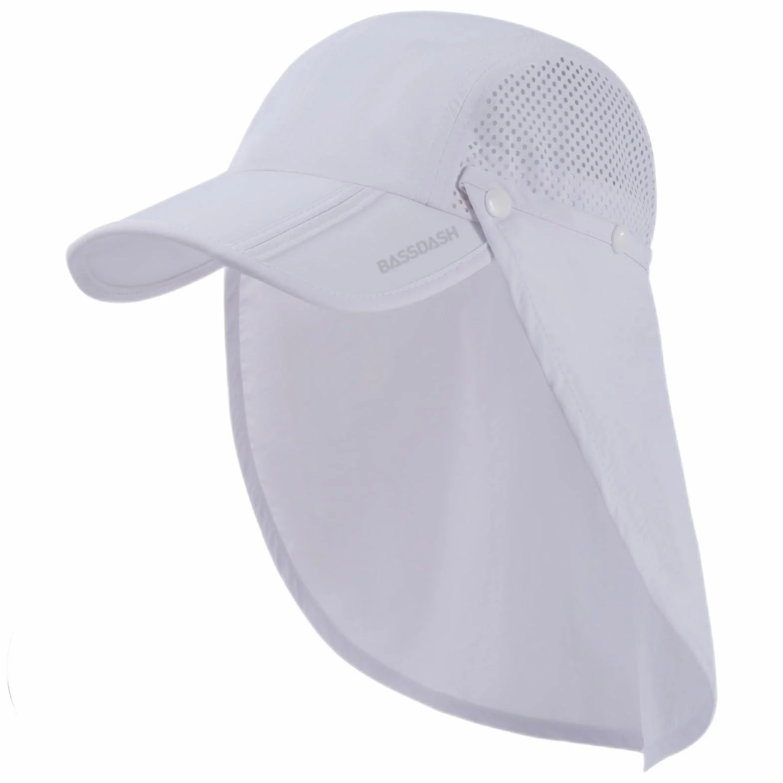 Bassdash UPF 50+ Casquette de pêche pliable avec couvre-cou amovible pour hommes et femmes